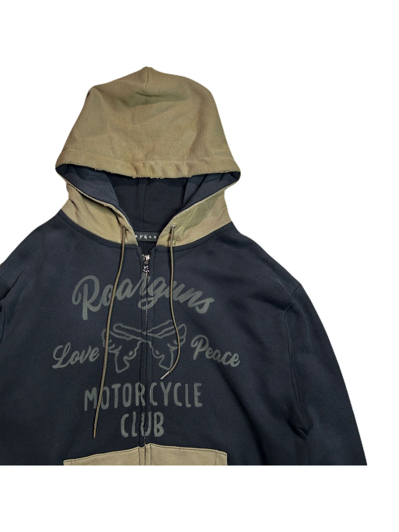 【予約品 8月10日(日) 締切 】SPRAY PRINT HOODIE / スプレープリント フーディー / ブラック×カーキ