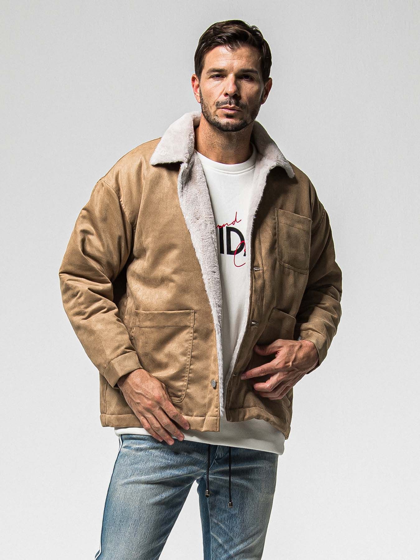 【予約品 】SUEDE FUR CAVER ALL / スウェードファーカバーオール / ブラウン