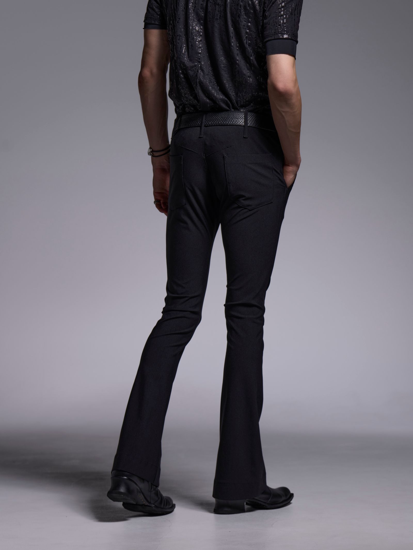 【予約品 1月4日(日) 締切】Flare Skinny Slacks / フレアスキニースラックス / ブラック