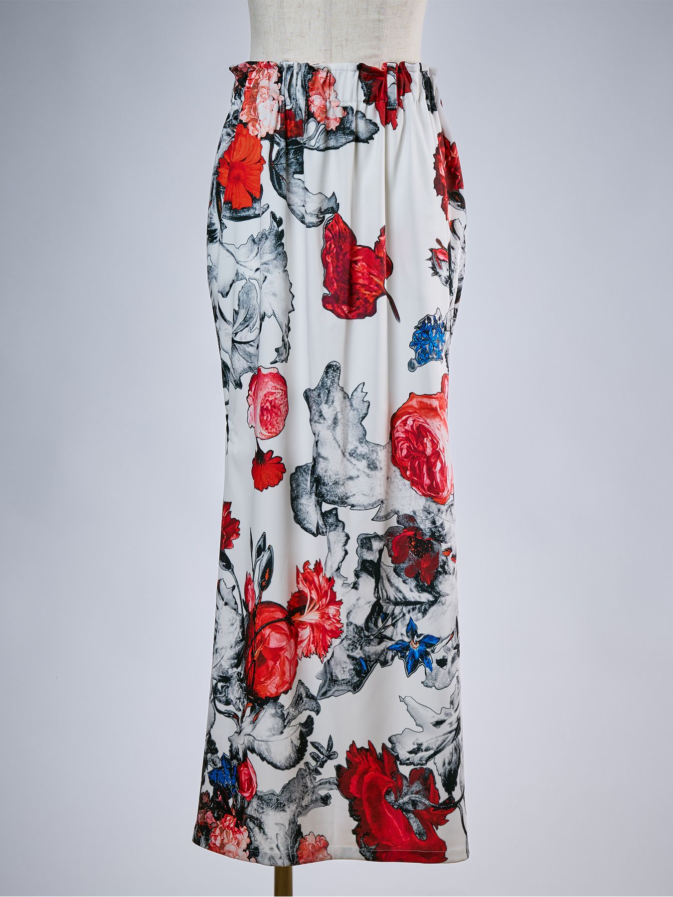 【予約品 10月26日(月) 締切】THEONENESS-FLORA Shirring Skirt / シャーリングスカート / ホワイト