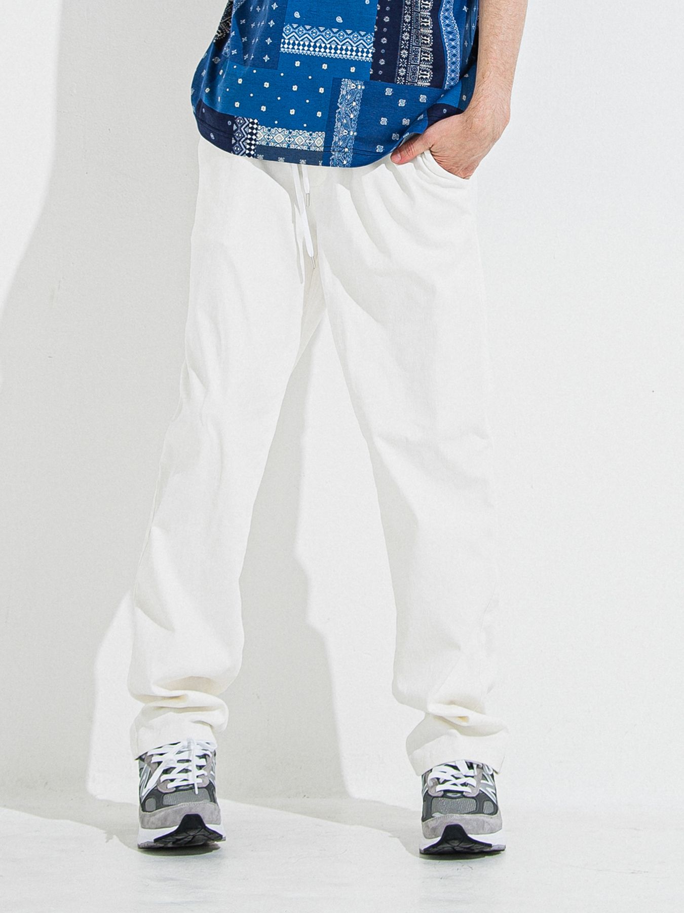DENIM JERSEY WIDE PT / デニムジャージワイドパンツ / ホワイト