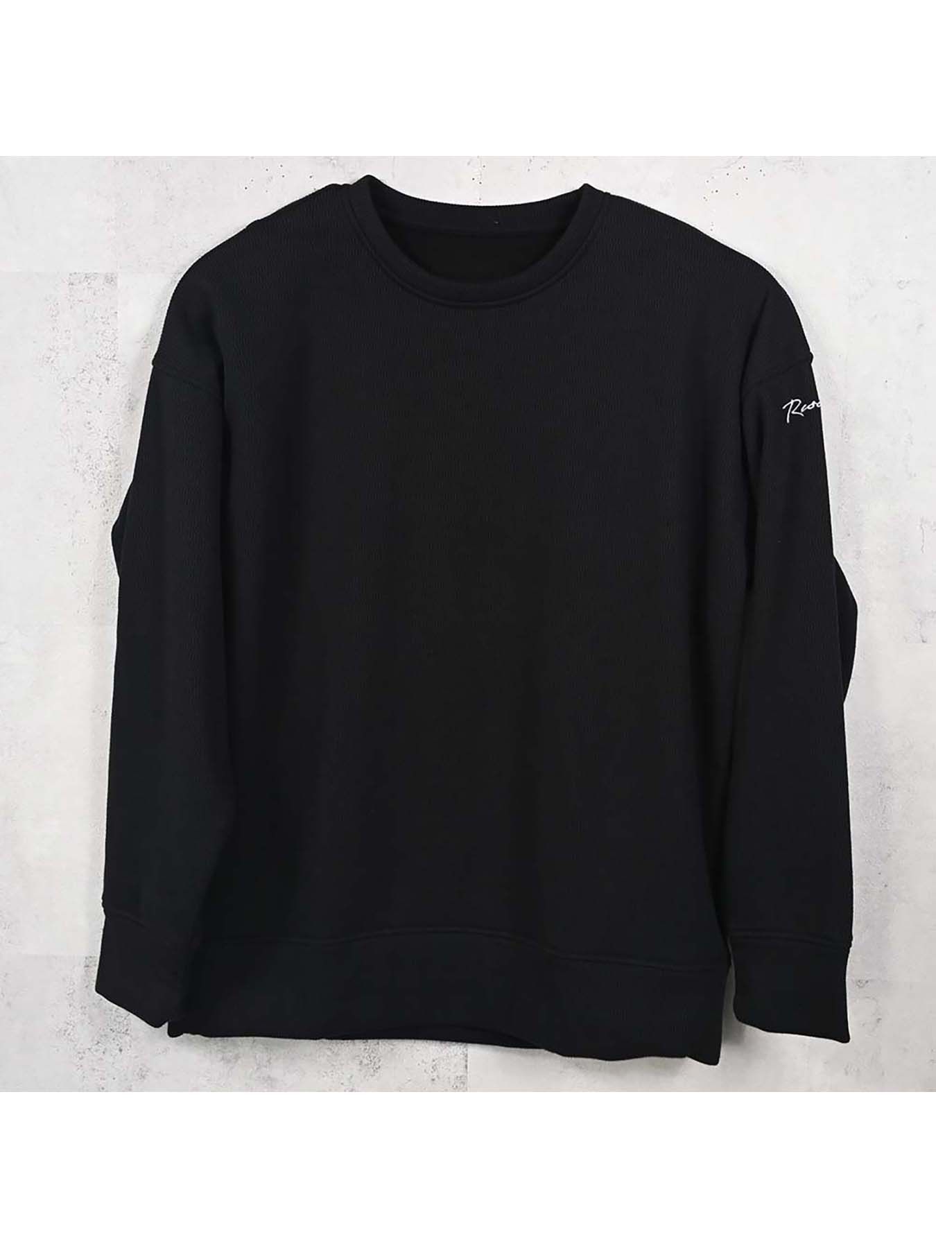 【予約品 8月31日(日) 締切】VELOURS FLEECE THERMAL LOOSE TRAINER / ベロアフリース サーマル ルーズトレーナー / ブラック