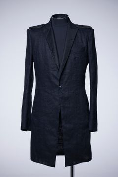 《予約品》 Eco Leather Epaulette Long Jacket ジャケット / Black 【THE ONENESS】 6月入荷予定