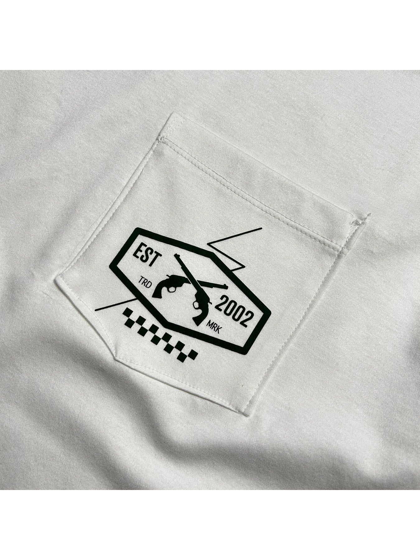 【予約品 8月10日(日) 締切 】CHECKER L/S T / チェッカー ロングスリーブ Tシャツ / ホワイト×グリーン