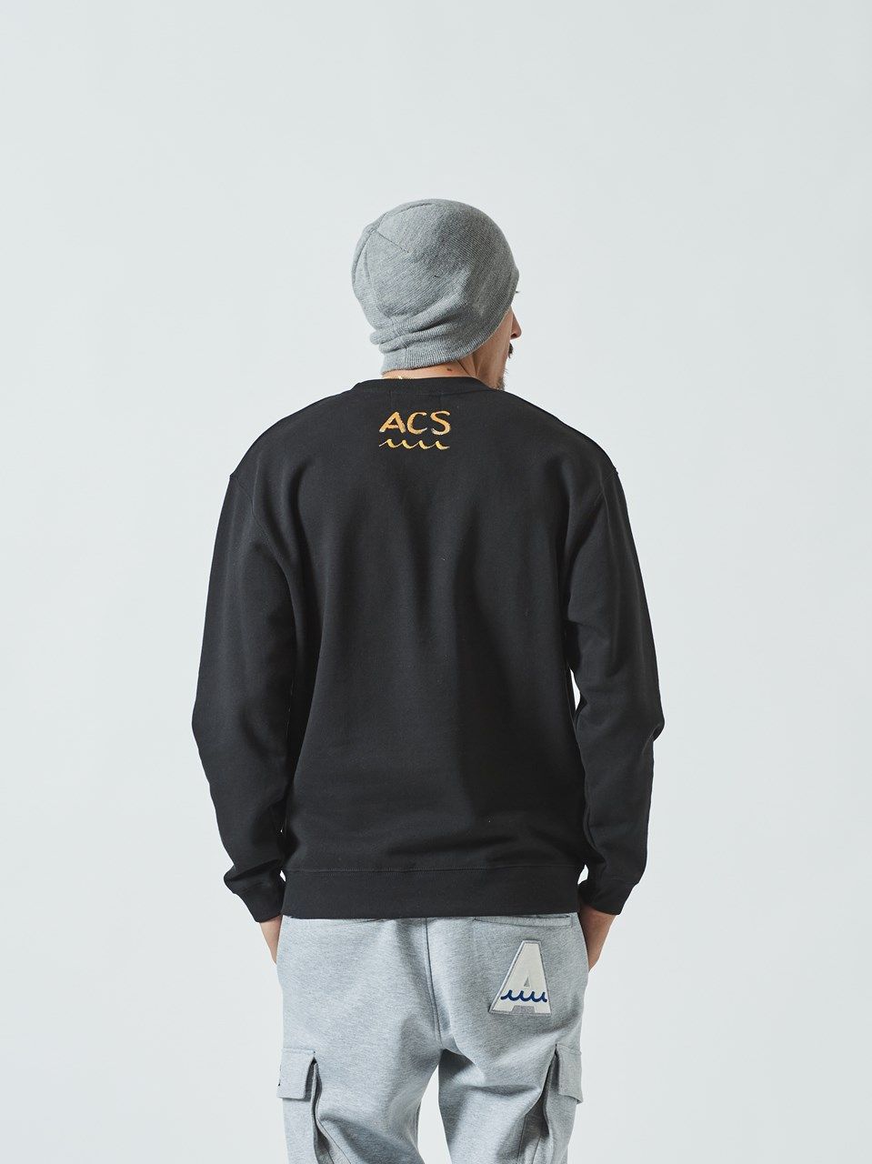 (予約品)  Trimming Pocket L/S Tee / Tシャツ / ブラック 【Acanthus×muta】 8月下旬頃入荷予定