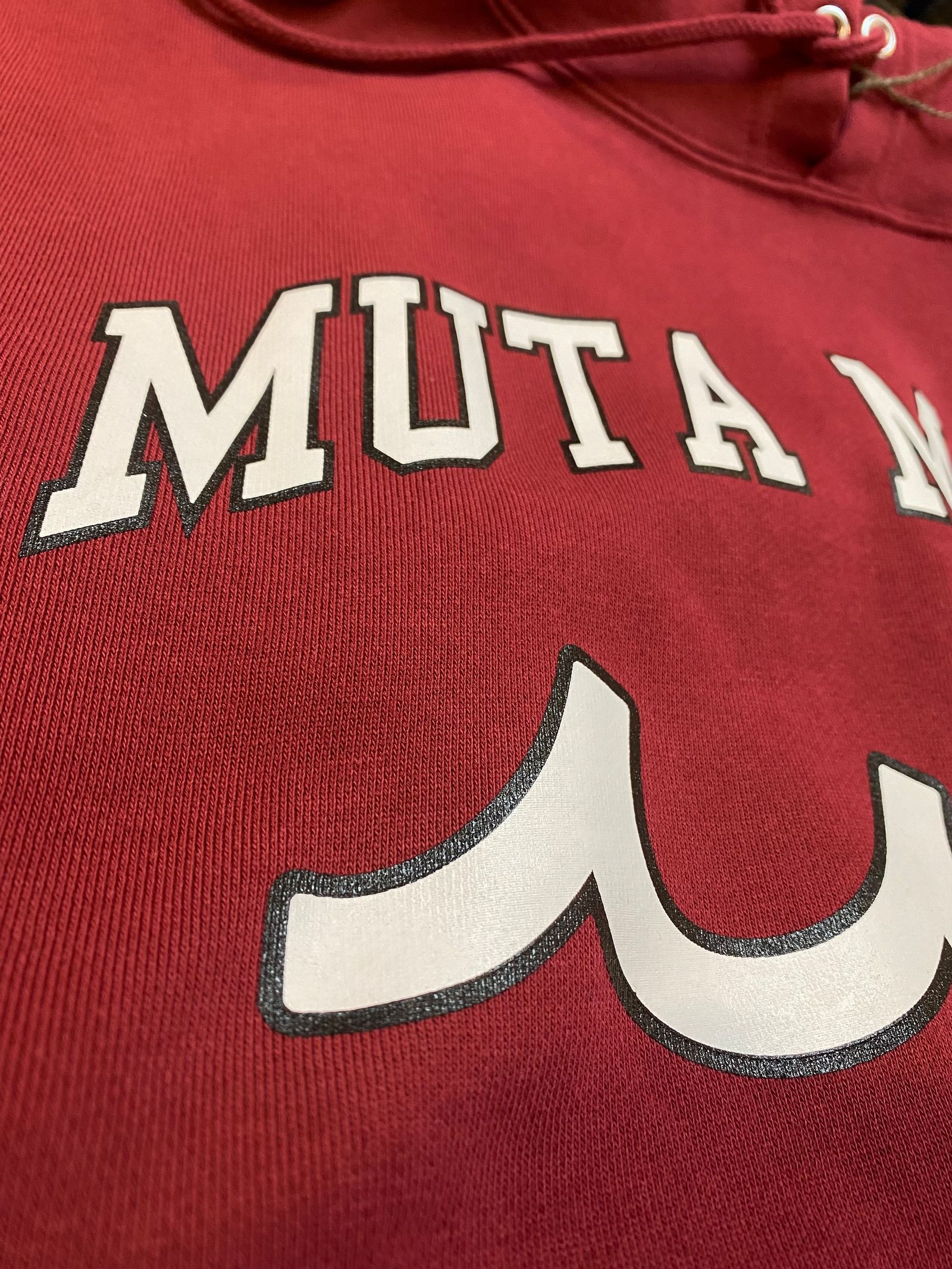 muta College Logo Hooded Sweatshirt /  バーガンディー  【Acanthus×muta】