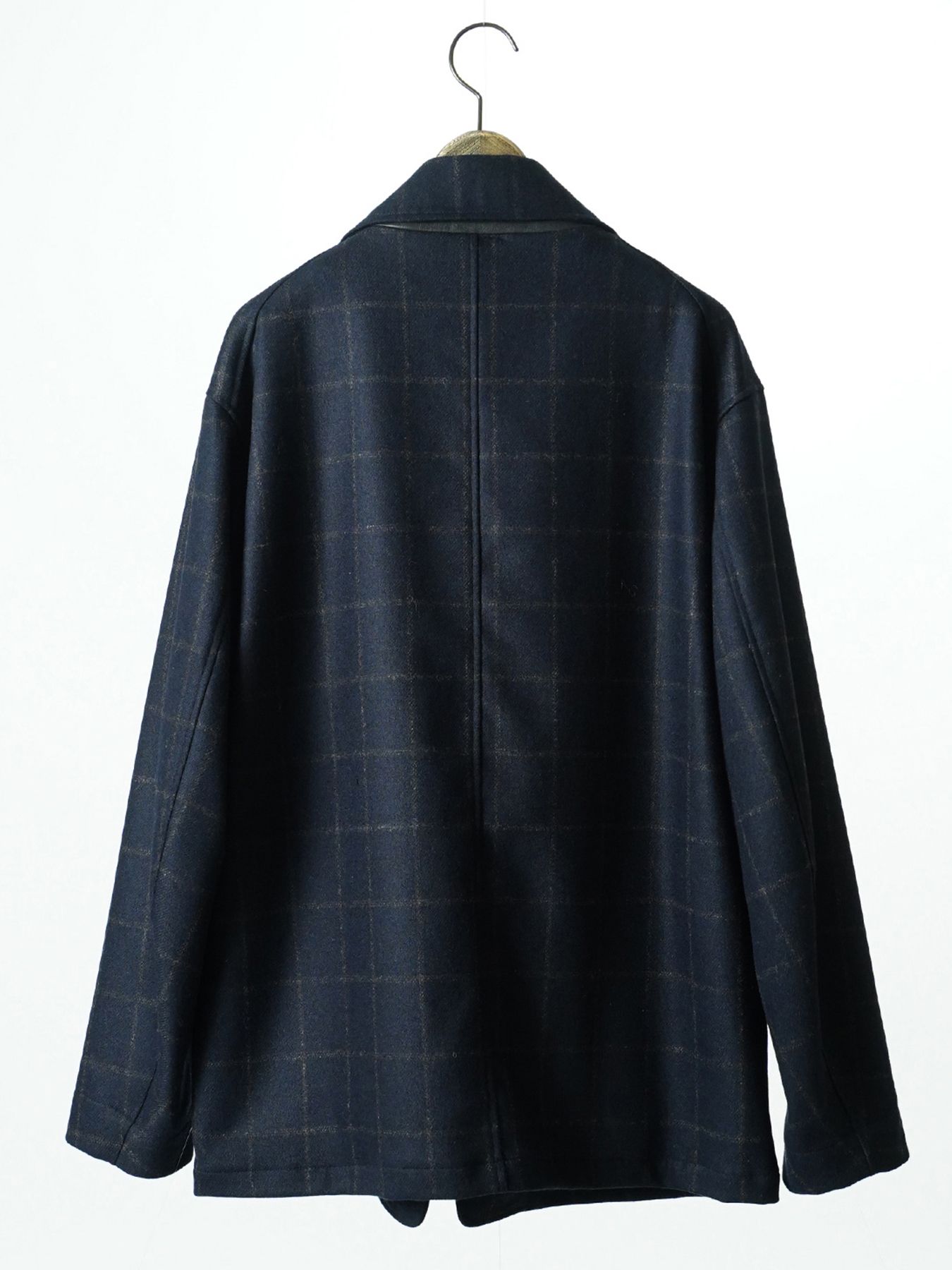 【予約品 7月5日(日) 締切】PEAK-JACKET windowpane / ウィンドーペイン ウールジャケット / ネイビーチェック