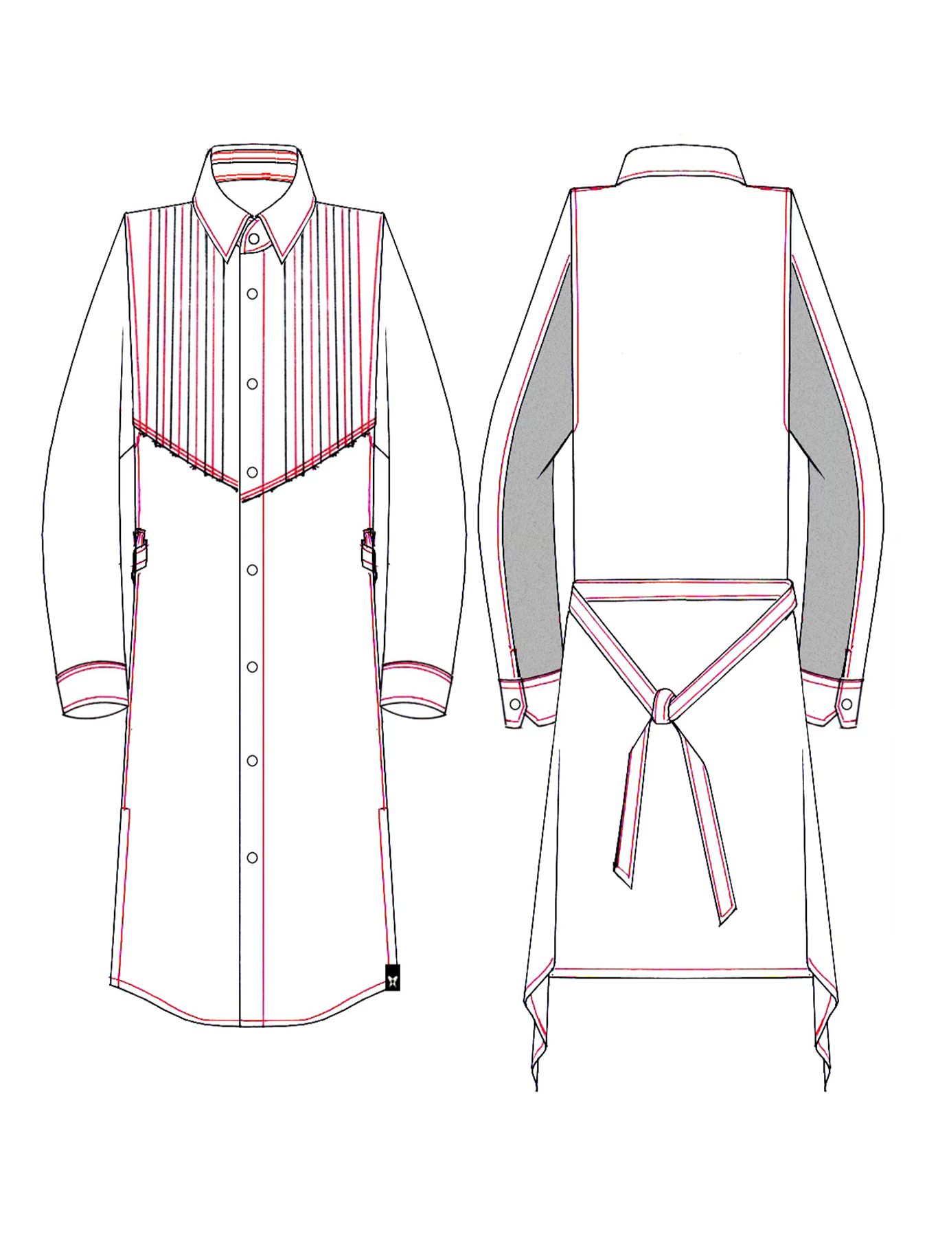 【予約品 5月18日(日) 締切】Pin Tuck Flare Shirt / ピンタックフレアシャツ / ホワイト
