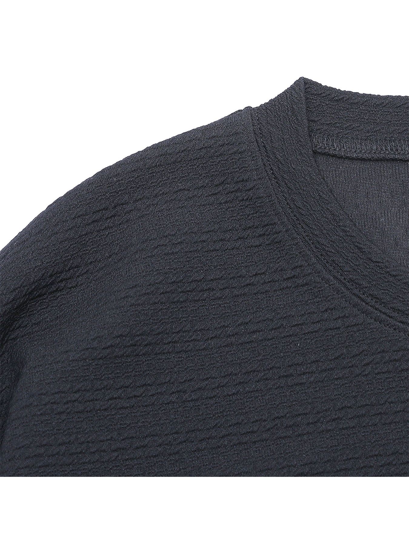 KNIT-BORDER CUTSEW / ニットボーダーカットソー / ブラック【QUOLT】