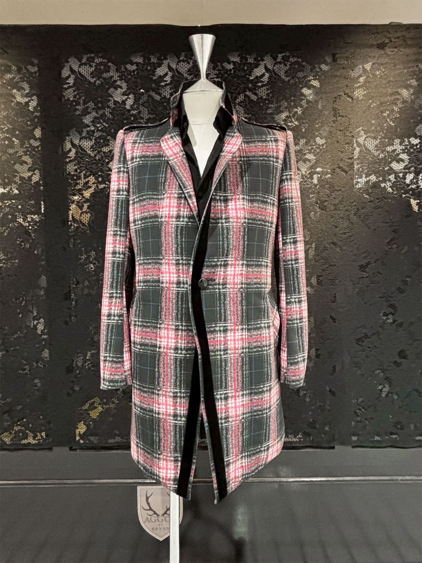 【予約品 1月4日(日) 締切】Trimming Stand Collar Jacket / トリミング スタンドカラージャケット / ブラック&ピンク