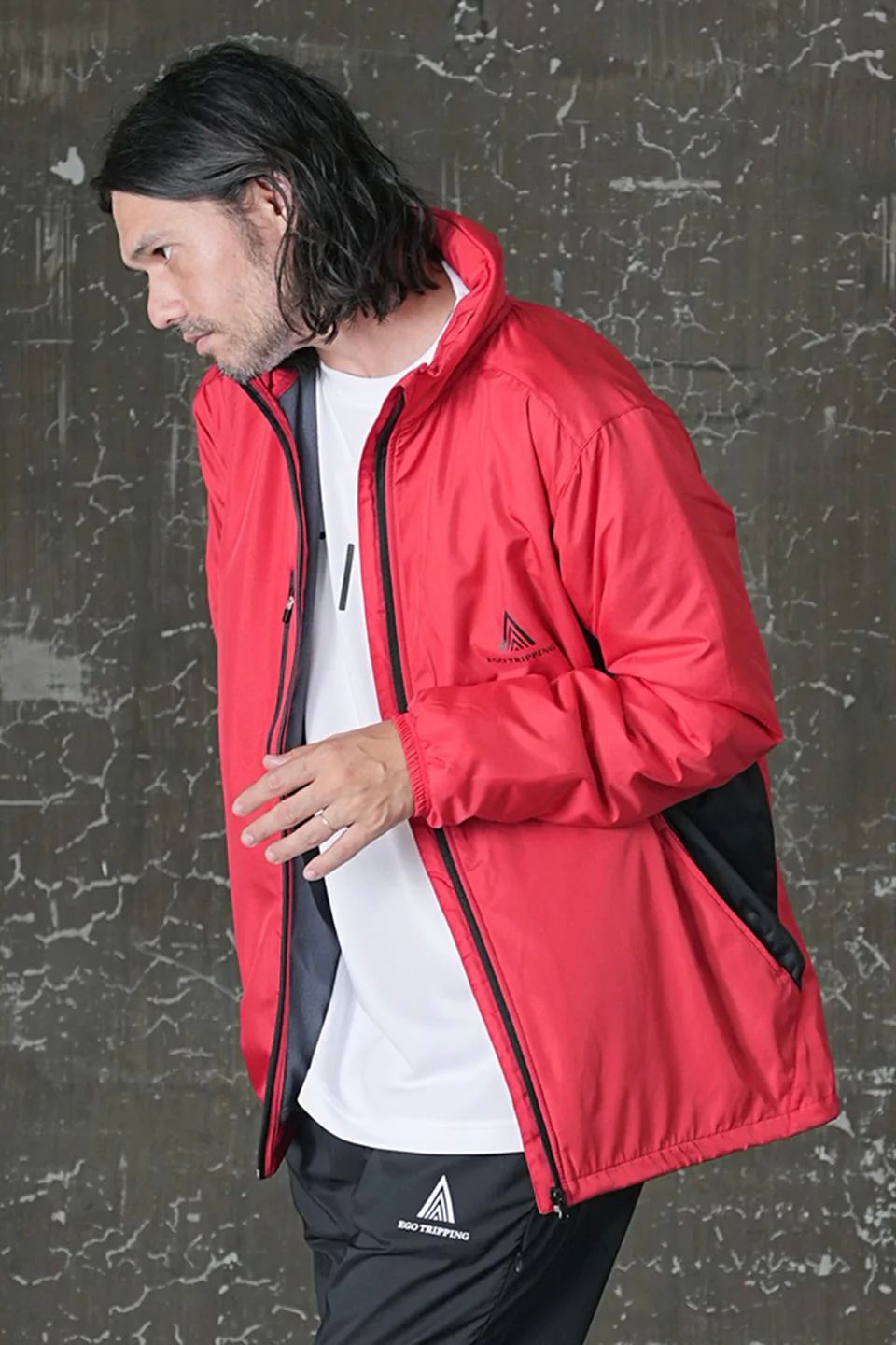 《予約》 EGO TRIPPING TRAINING JACKET裏フリース / レッド 【EGO TRIPPING】 10月中旬～入荷予定