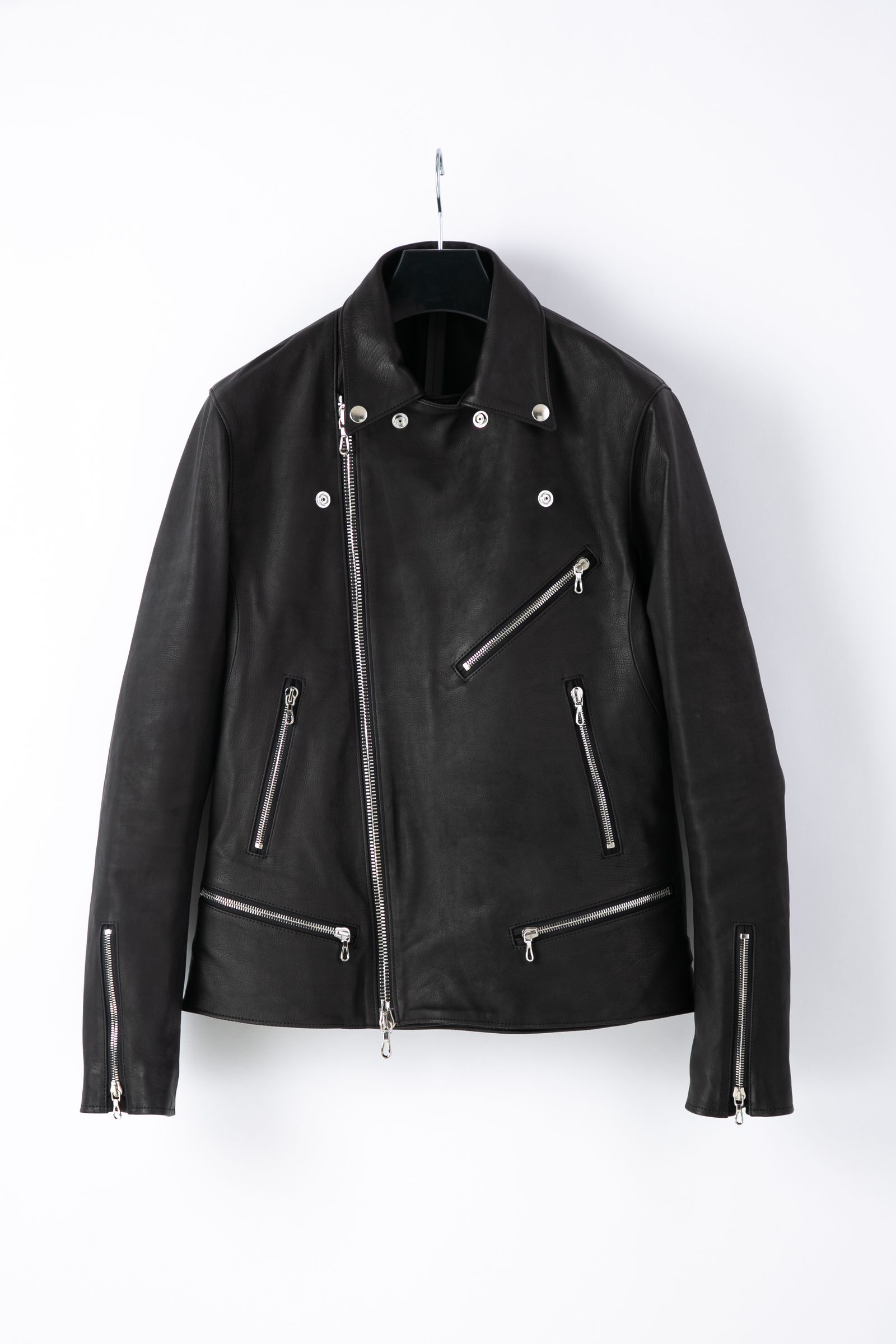 【予約品】 地生オイルカーフ "DEVINE" ダブルライダースジャケット / BLACK 【STRUM】 《2月中~2月下 入荷予定》