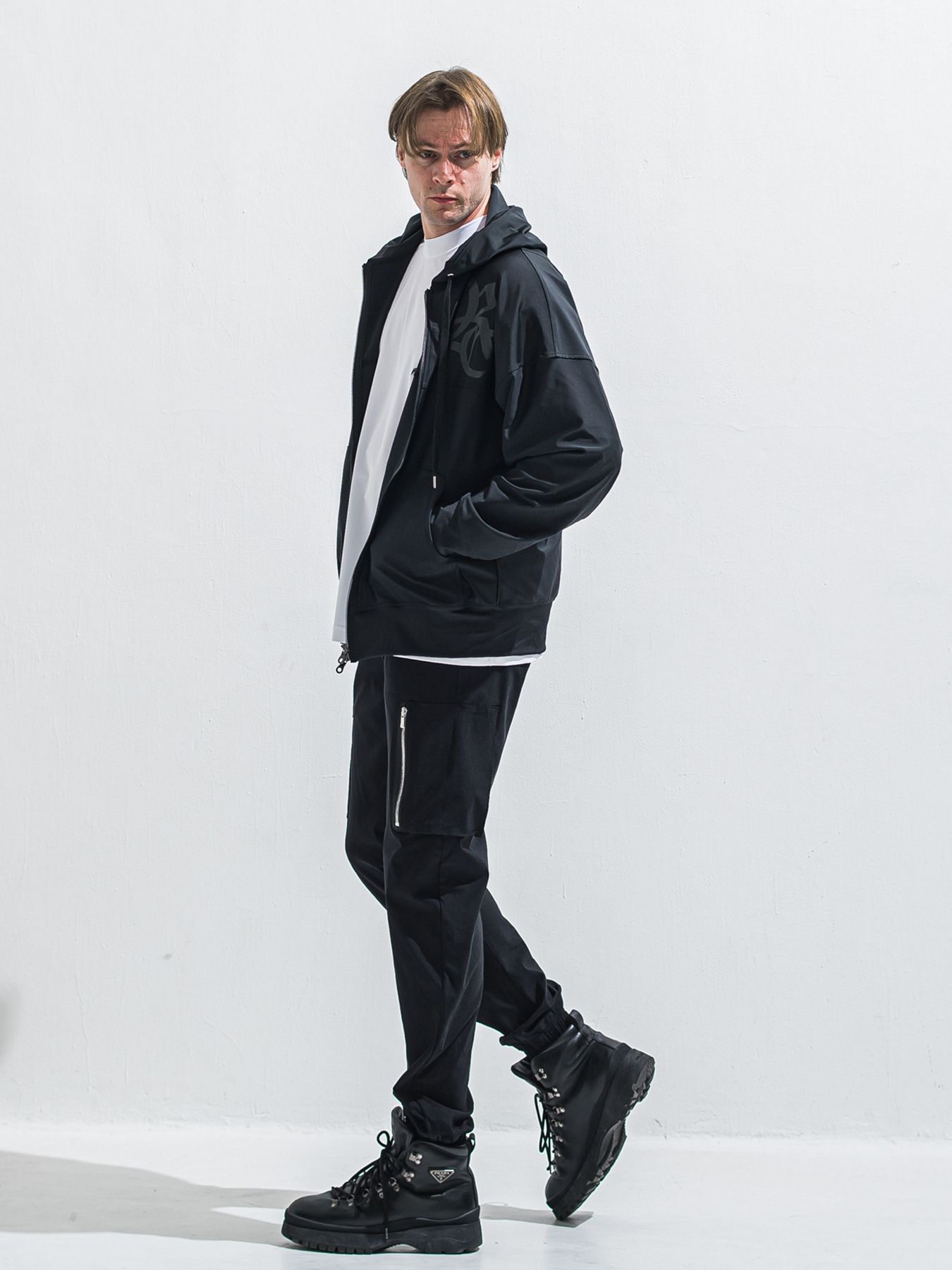 【予約品 2月15日(日) 18:00 締切】DAVID NYLON CARGO PANTS/ ミリタリーナイロンカーゴパンツ / ブラック