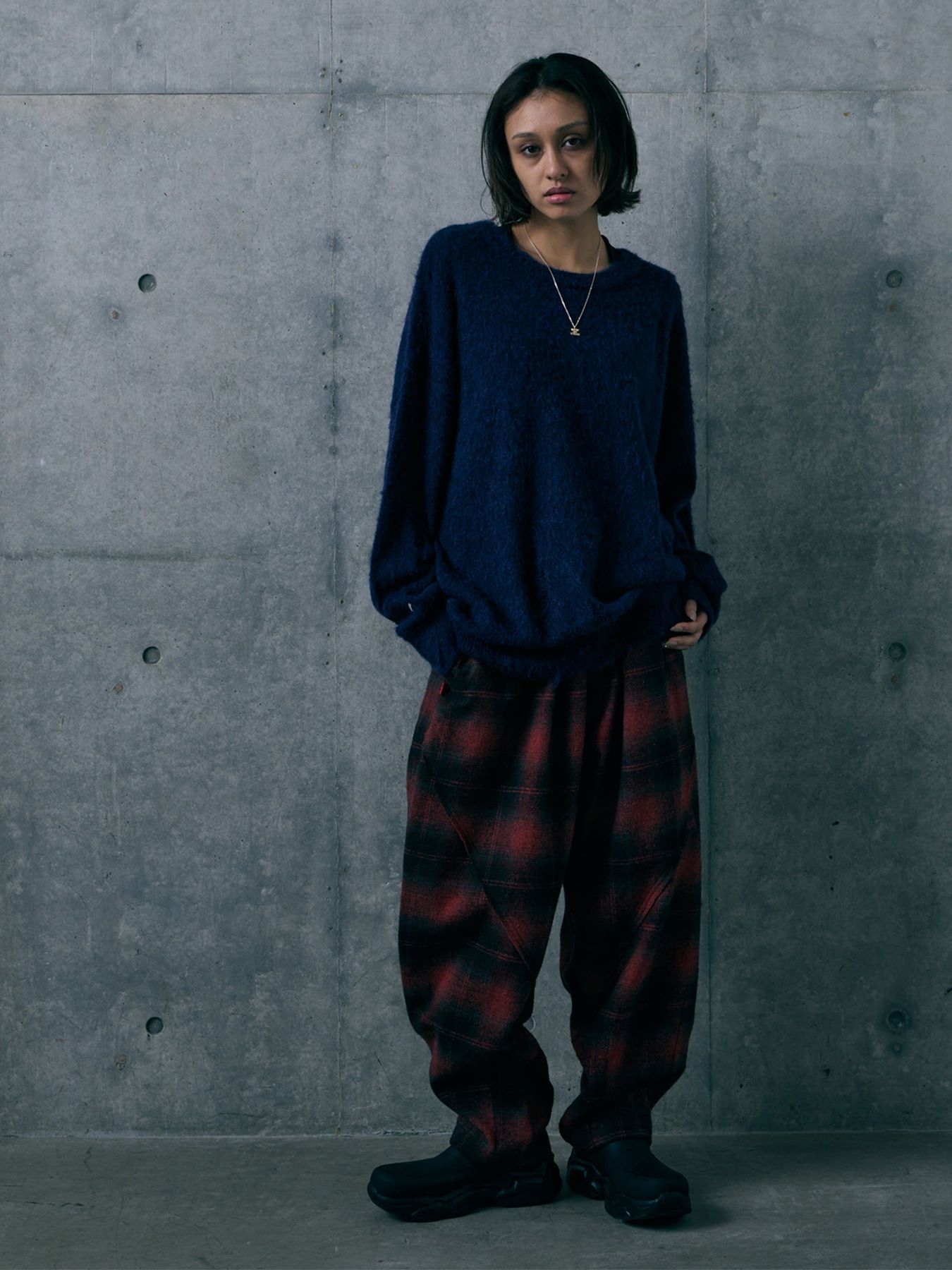 NANCY MOHAIR / モヘア クルーネックニット / NAVY