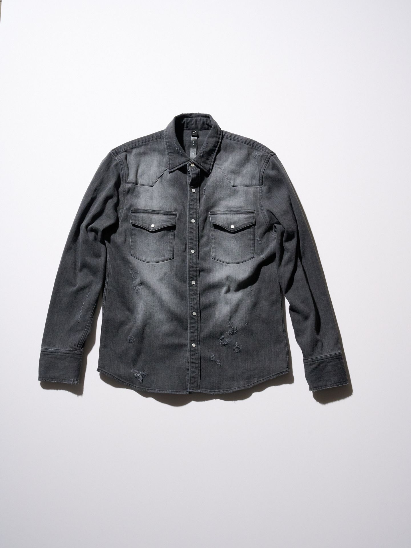 【予約品9月19日 10時締め】 light crash western shirt / ウエスタンシャツ / usedブラック