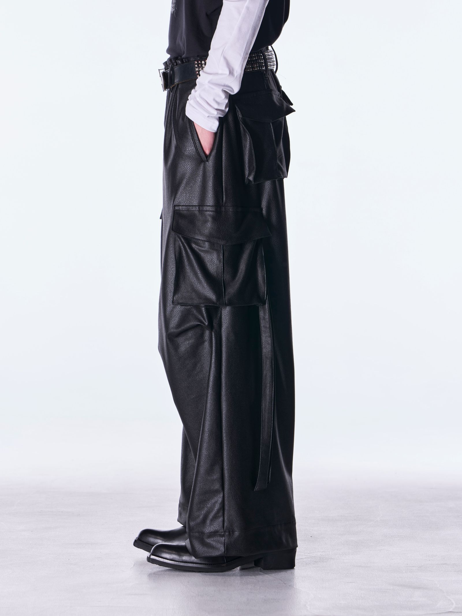 【予約品 6月29日(月) 締切】Emboss Silley Jersey Cargo Pants / サルエル ボンデージパンツ / ブラック