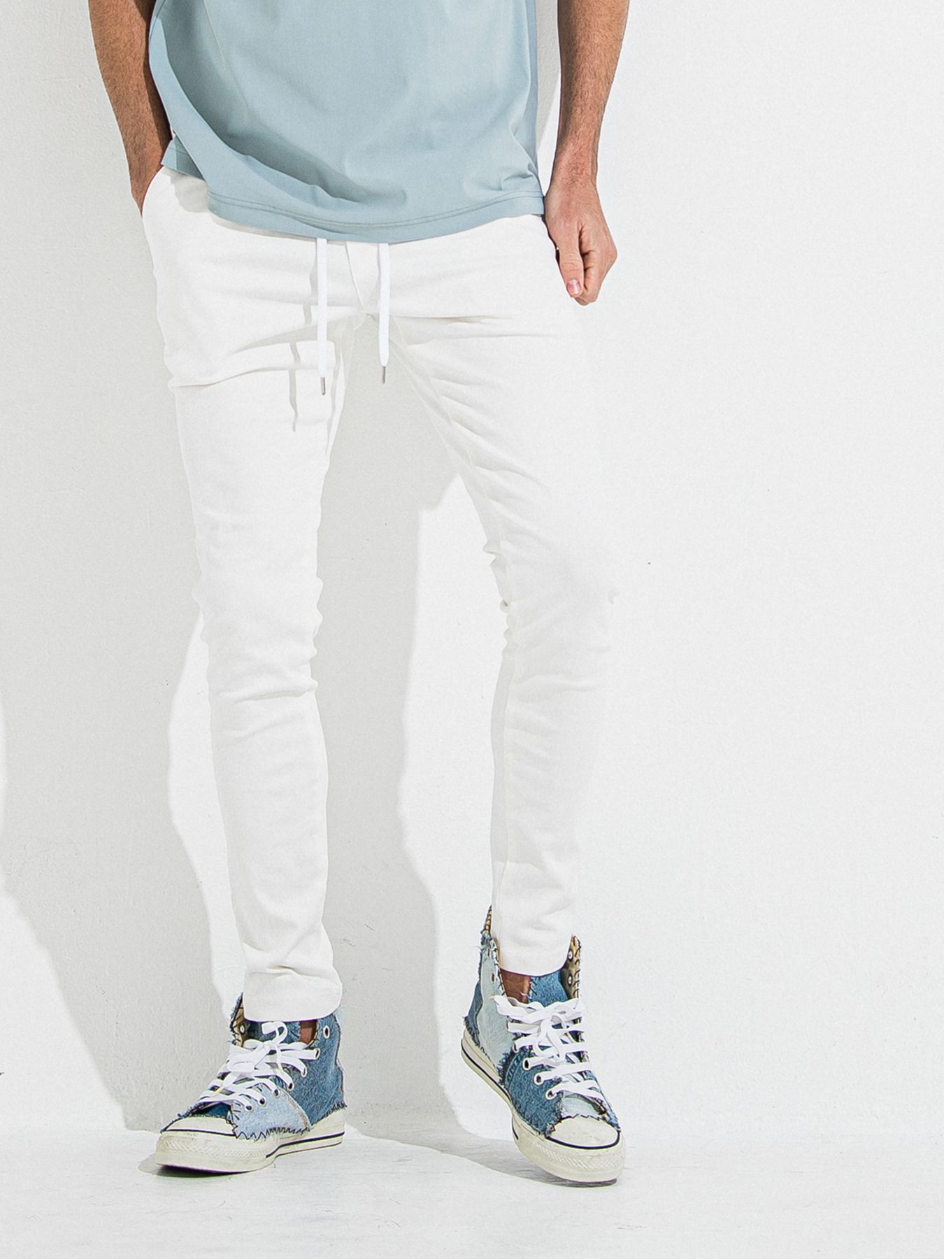 DENIM JERSEY CHRIS EASY TUCK PT / デニムジャージクリスイージータックパンツ / ホワイト