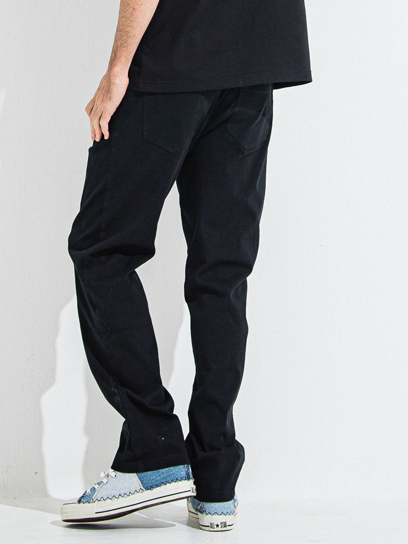 【予約品 】DENIM JERSEY WIDE PT / デニムジャージワイドパンツ / ブラック