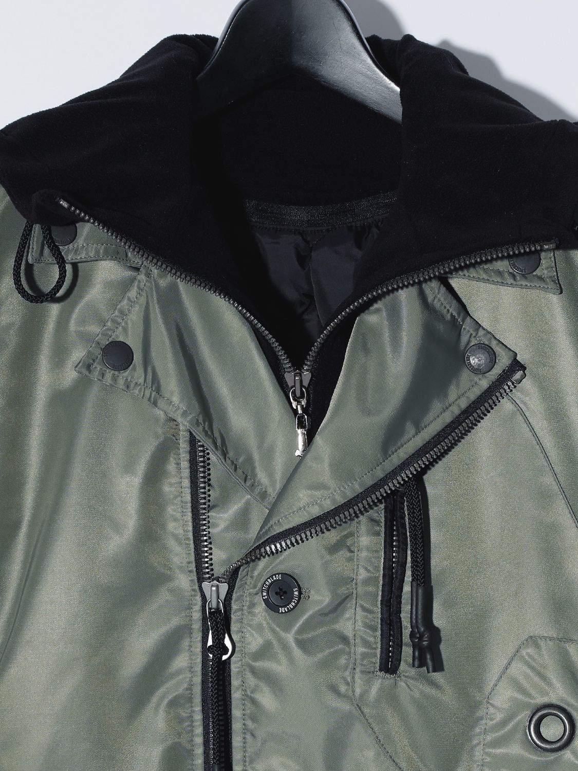 【予約品】  FAKE LAYERED NYLON JK w/HOOD / ナイロンジャケット / カーキ / 即納