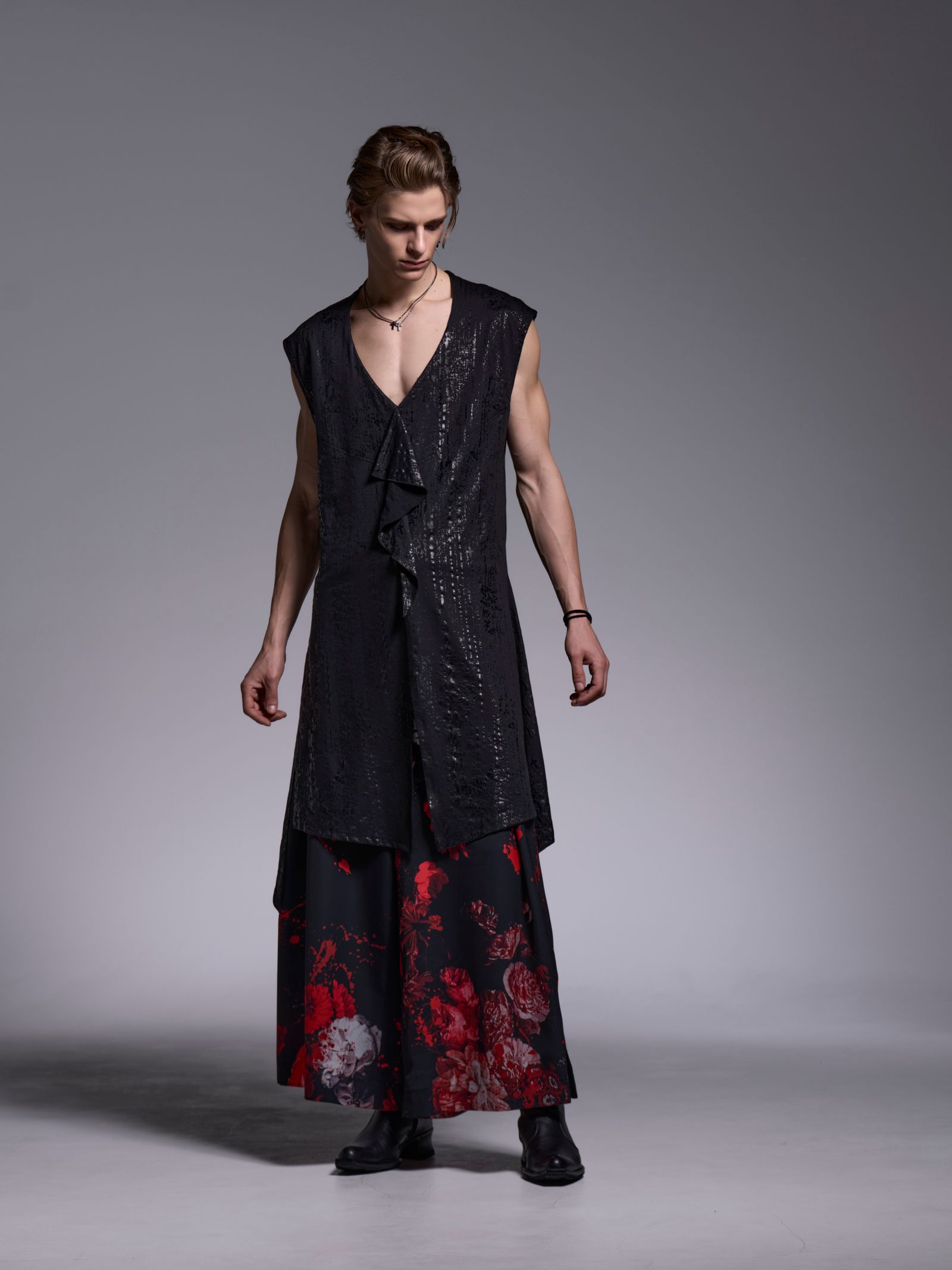 【予約品 1月4日(日) 締切】Flare Long Tank Top / フレアロングタンクトップ / ブラック