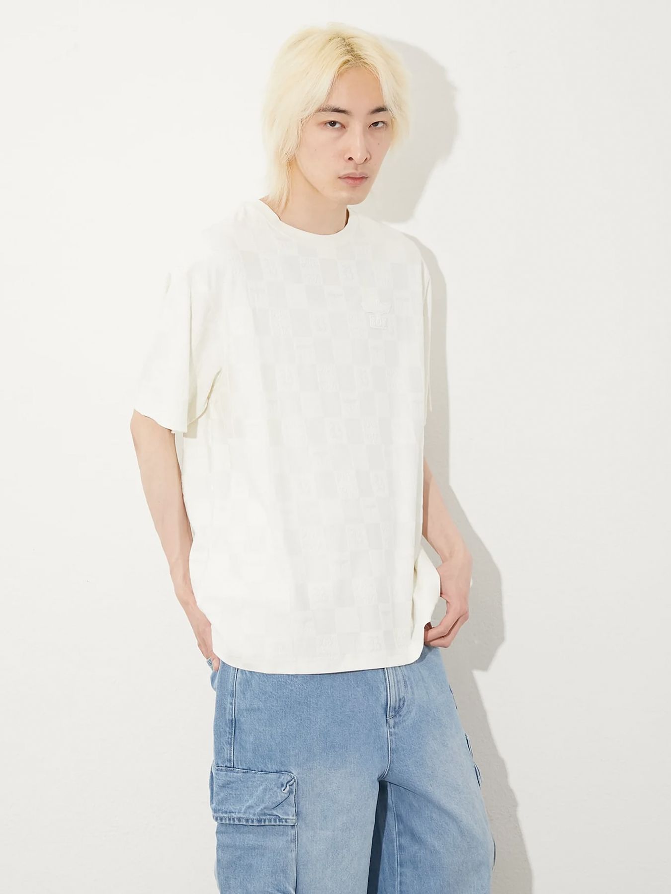 JACQUARD TEE / ジャガードTシャツ / ホワイト