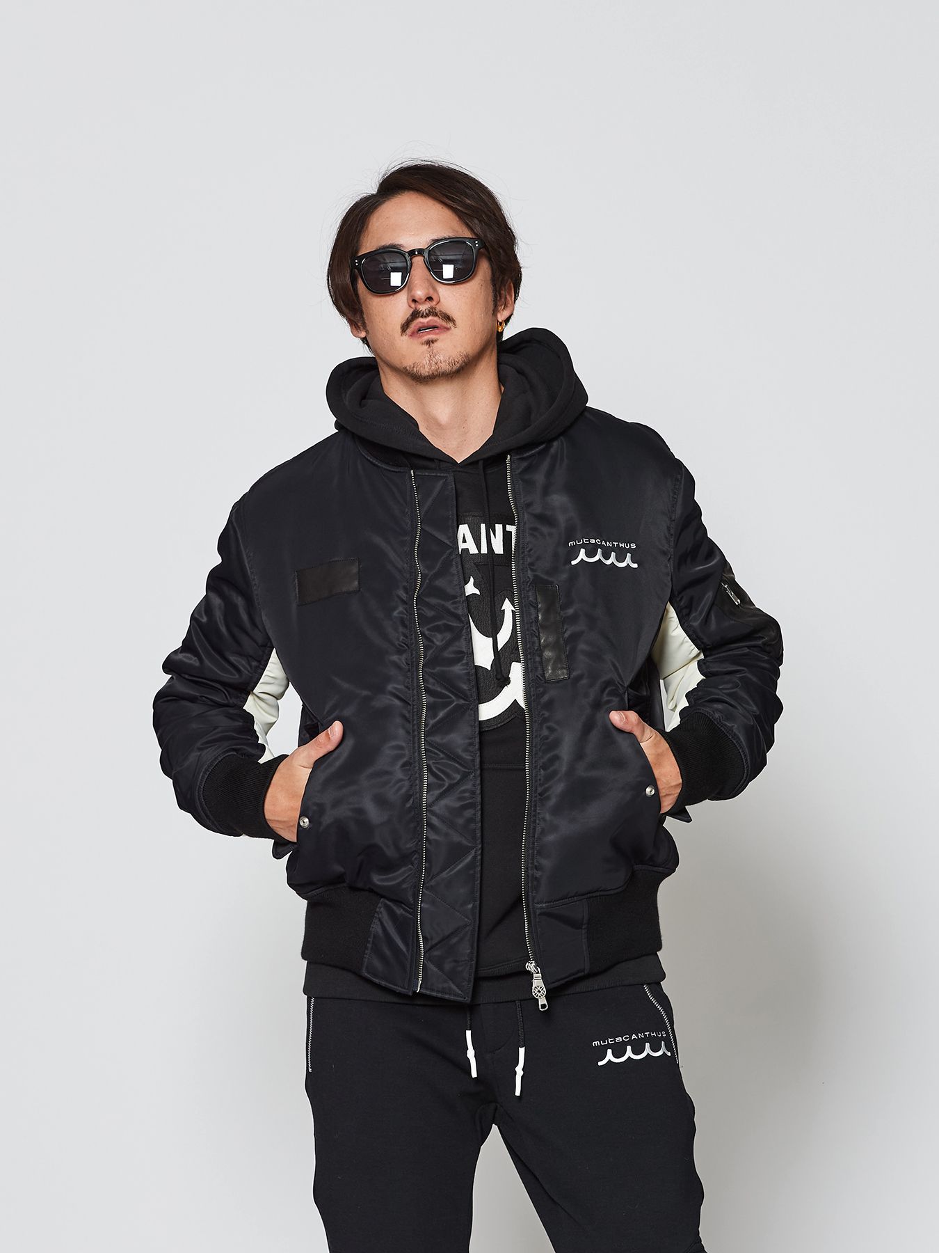 【予約品 】muta Nylon MA-1 / ナイロン MA-1ジャケット / ブラック【Acanthus × muta MARINE】