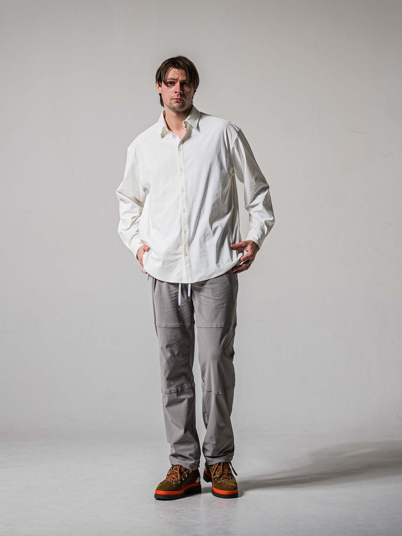 【予約品 11月16日(日) 締切】JONSON LINE WIDE PT / ジョンソン ライン ワイドパンツ / グレー×ホワイト