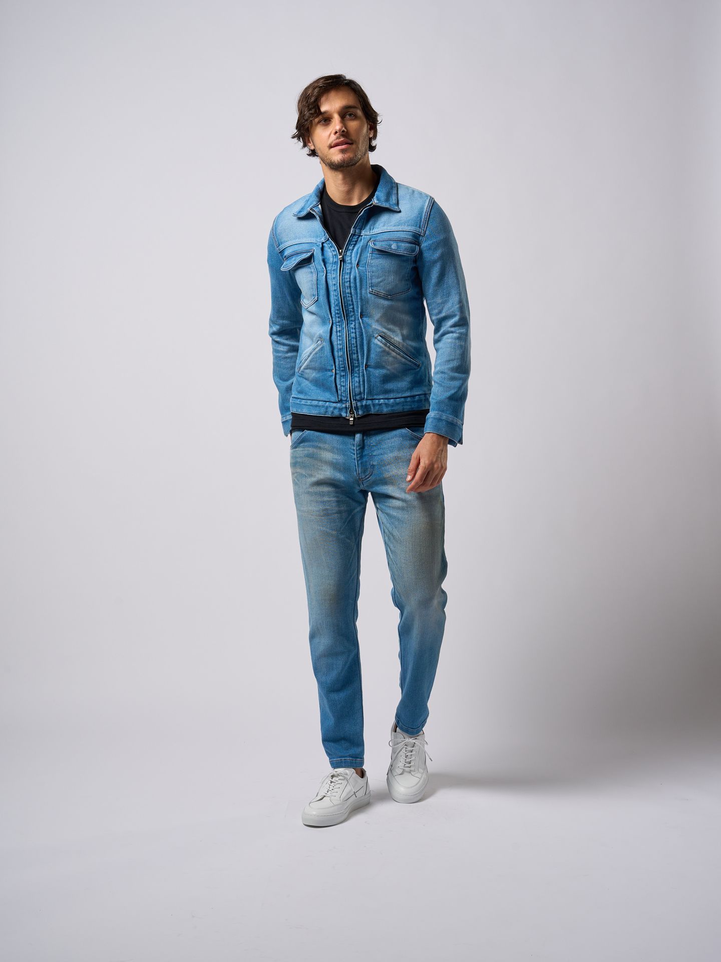 【予約品9月19日 10時締め】 denim jersey zip blouson / ブルゾン / l.used