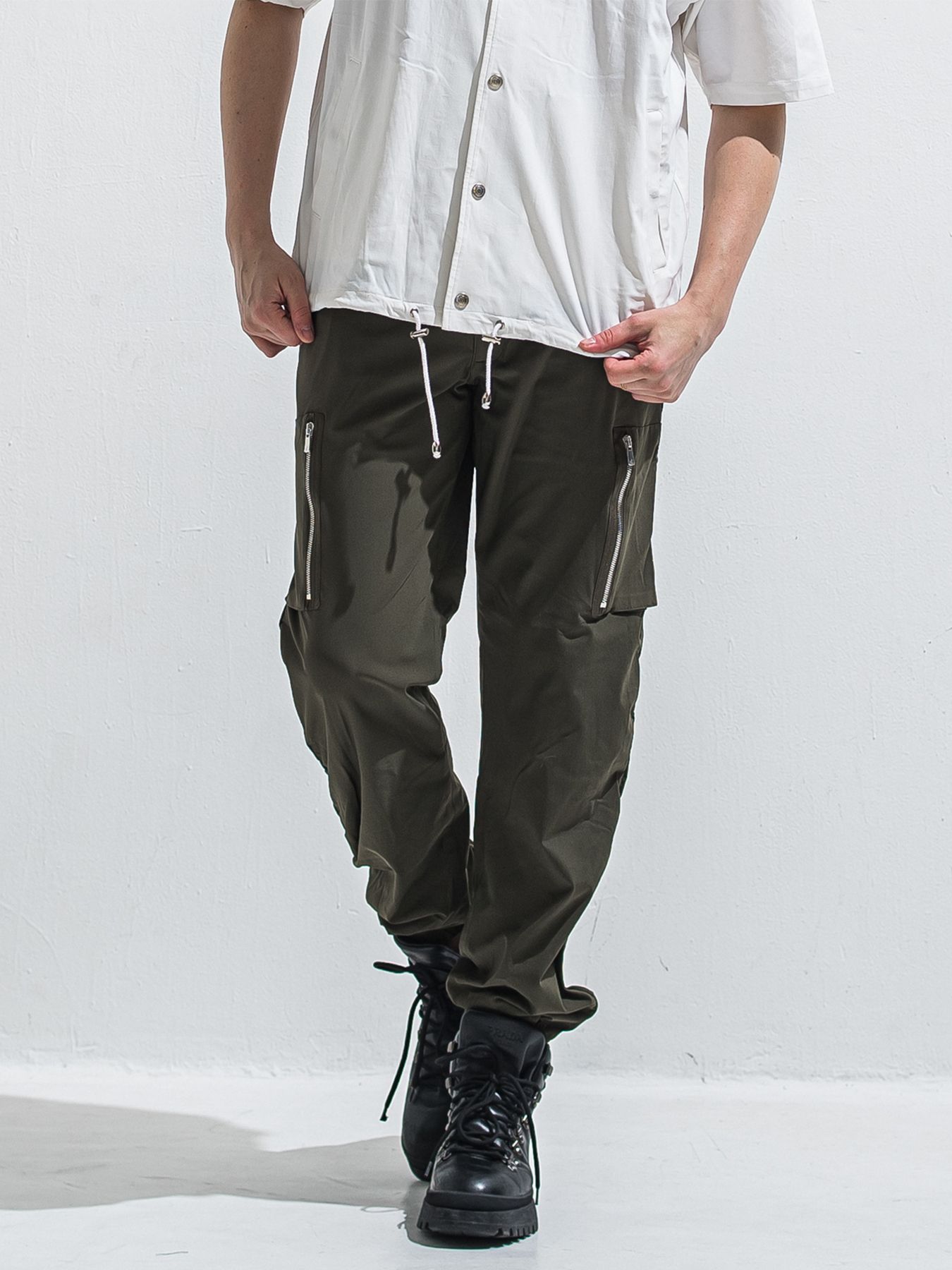【予約品 2月15日(日) 18:00 締切】DAVID NYLON CARGO PANTS/ ミリタリーナイロンカーゴパンツ / カーキ