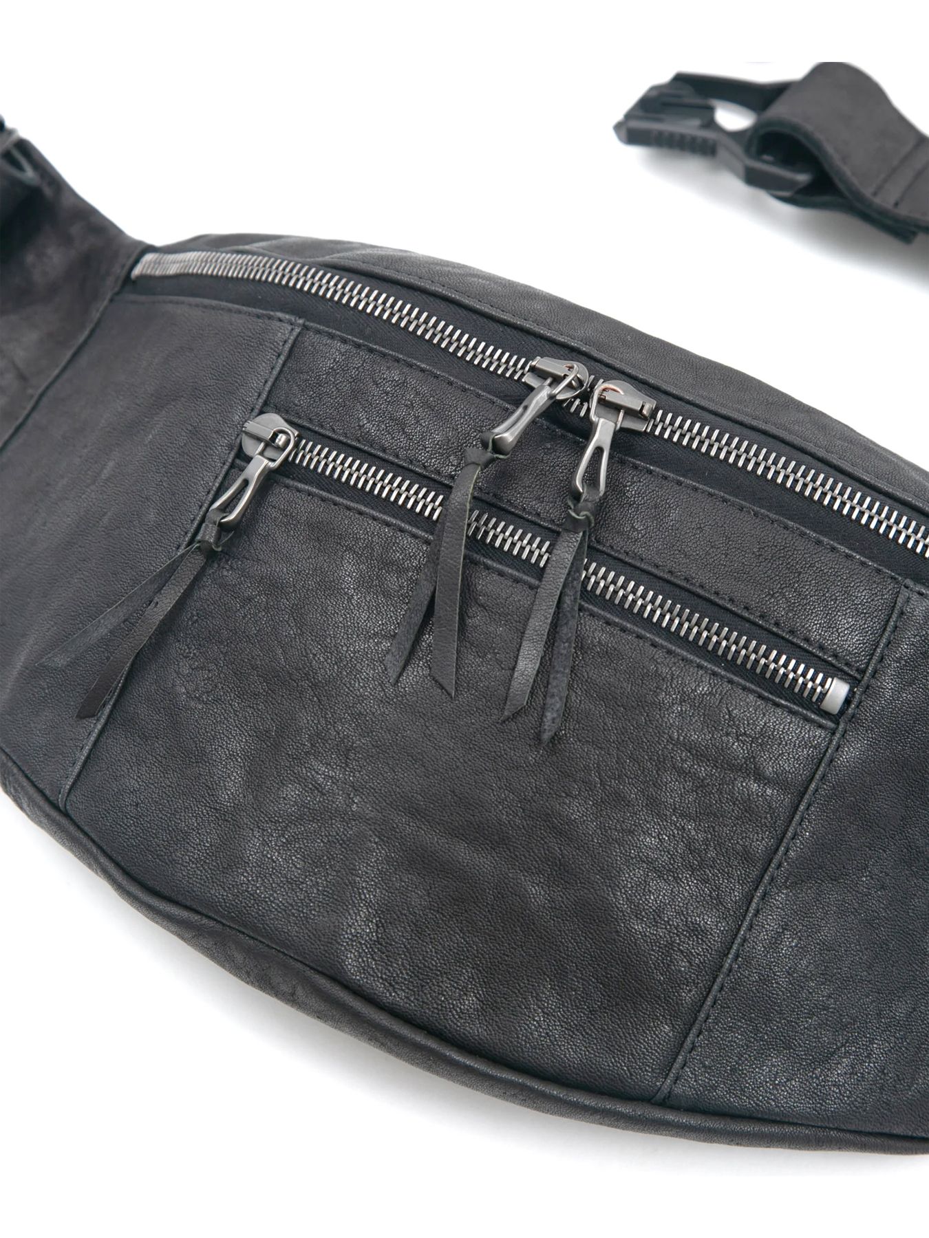 【予約品 10月12日(日) 締切】Pit Vegetable Full Tanned Shrunken Horsehide Body Bag / フルタンニン ピット鞣し シュリンク ホース ハイド ボディー バッグ / HIGH THROTTLE / ブラック×ブラック