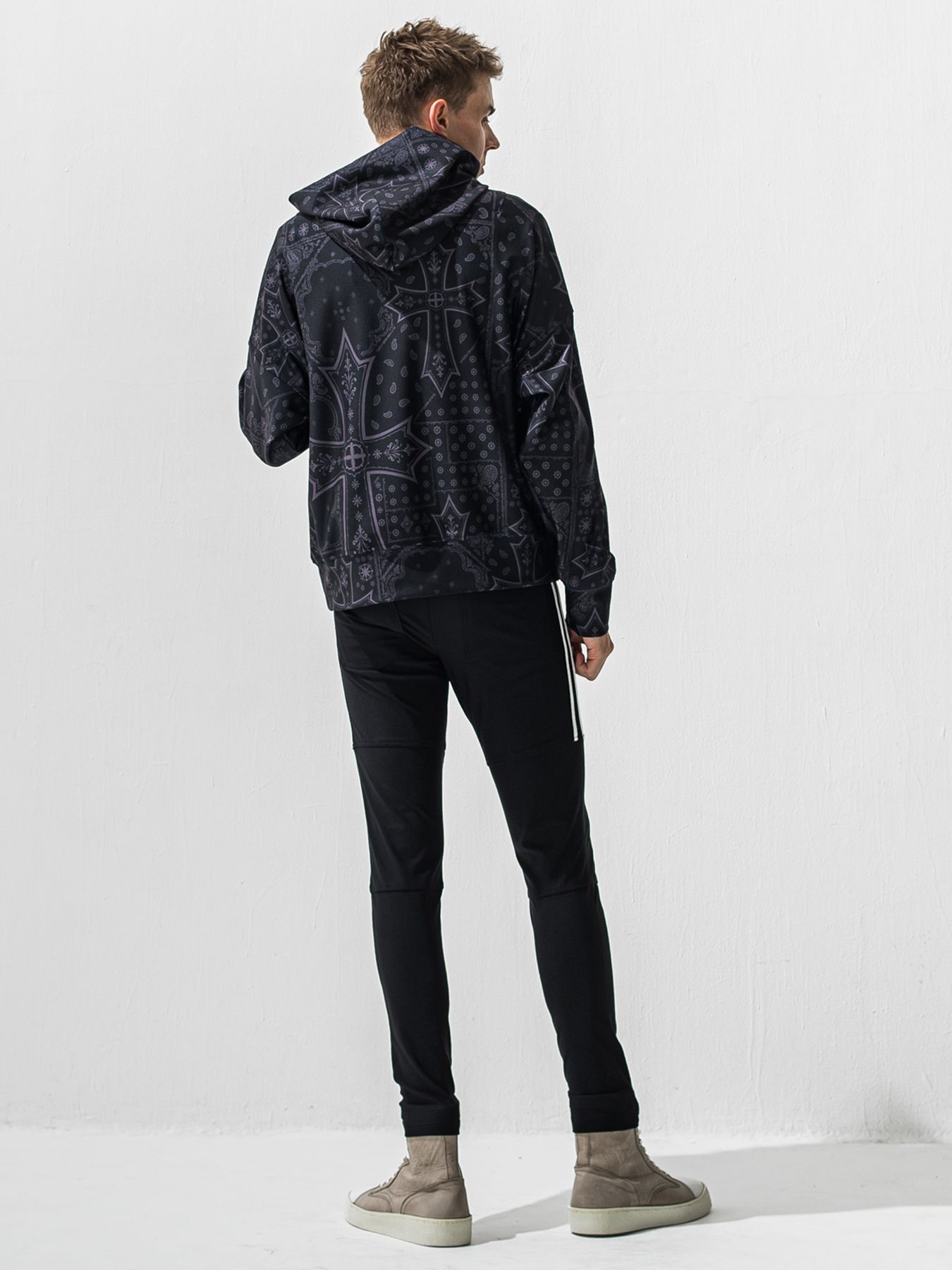 【予約品 9月6日(日) 締切】OVER HOODIE / トリコット オーバーパーカー / クロスブラック
