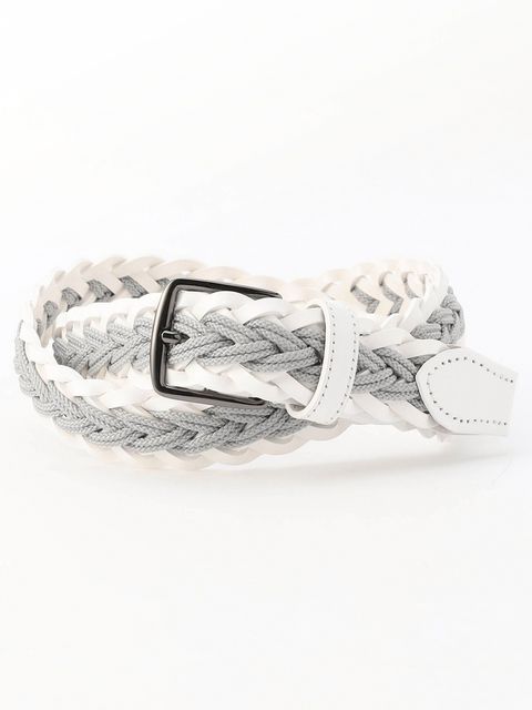 ナローコードメッシュベルト / ライトグレー 【NICOLE CLUB FOR MEN】