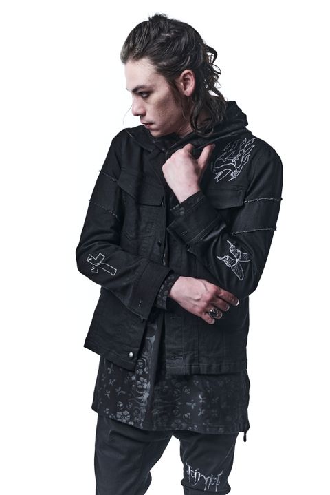 《予約品》 G-Jacket デニムジャケット BlackBlackDenim 刺繡あり / Black 【kiryuyrik】 9月入荷予定