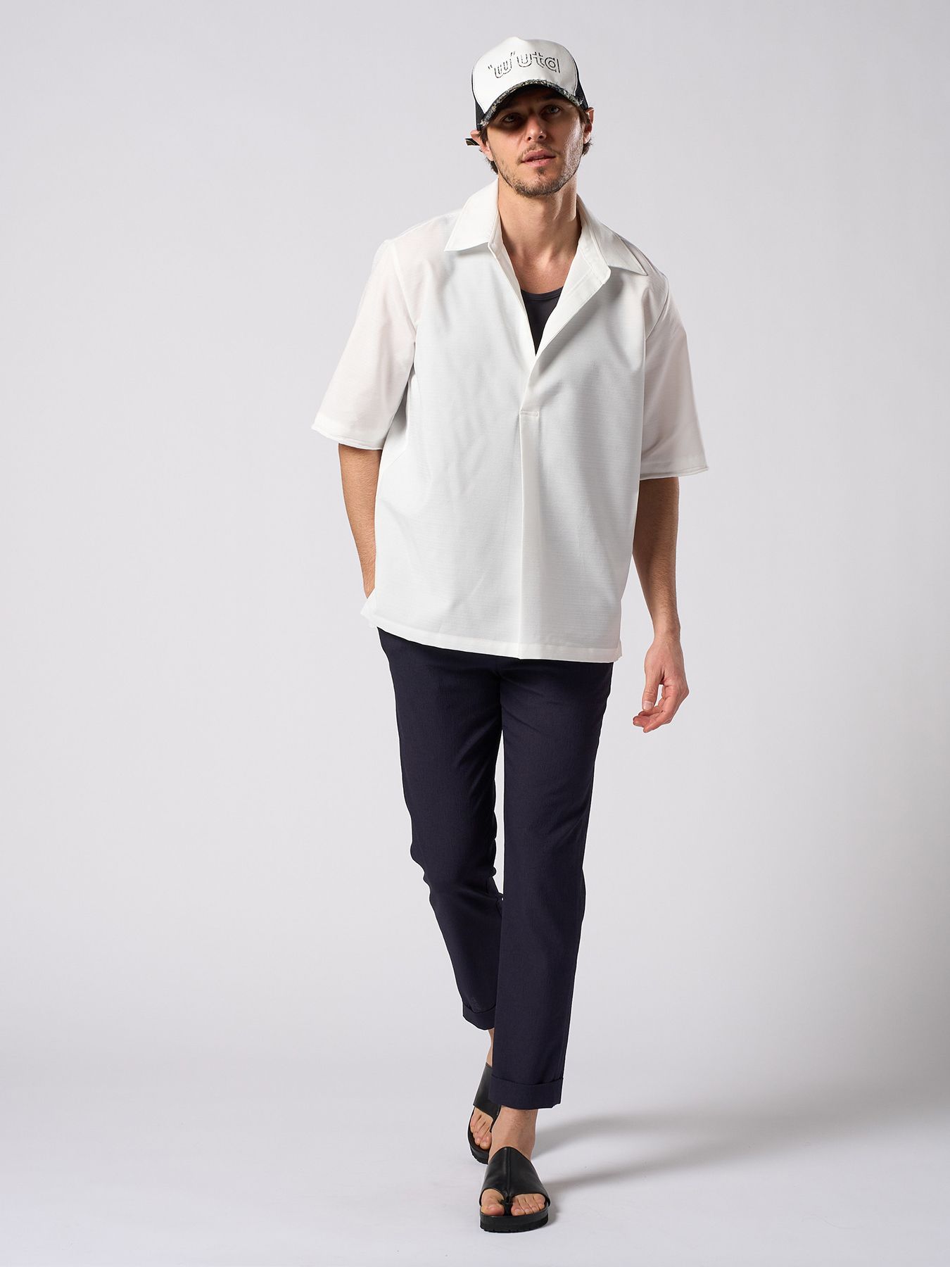 【予約品 1月25日(日) 締切】muta × wjk collection："w"uta cut-off mesh cap / "w"uta カットオフ メッシュキャップ / ブラック×ホワイト