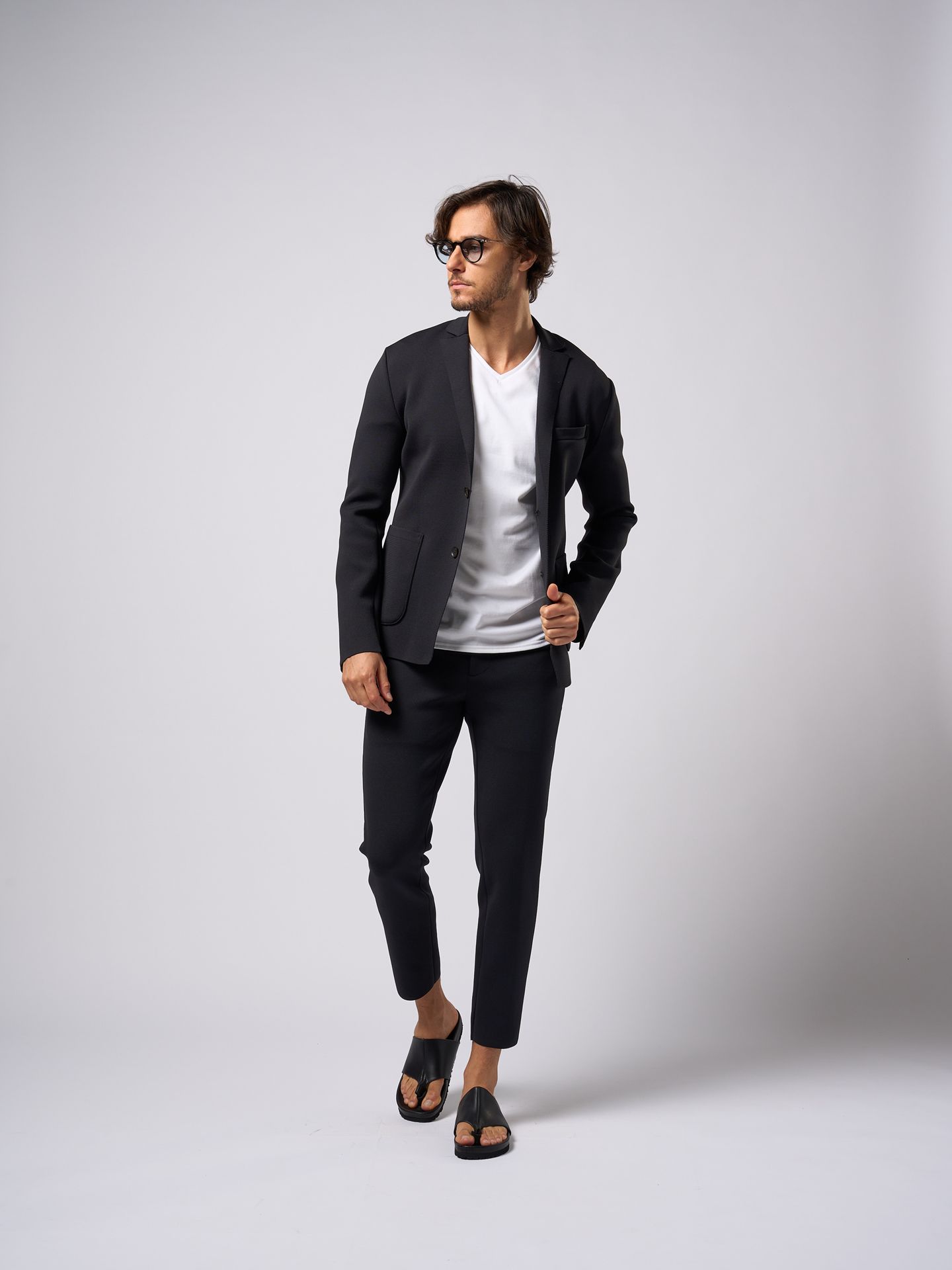 【予約品9月19日 10時締め】 function knit jacket / ニットジャケット / ブラック