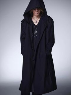 Recycled PEs Oversize Hoodie Coat  / ブラック 【THE ONENESS】