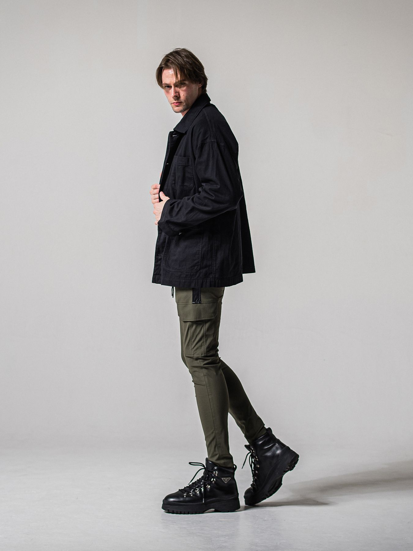 【予約品 11月16日(日) 締切】DARREL CARGO PT / ダレル ナイロンカーゴパンツ / カーキ×ブラック