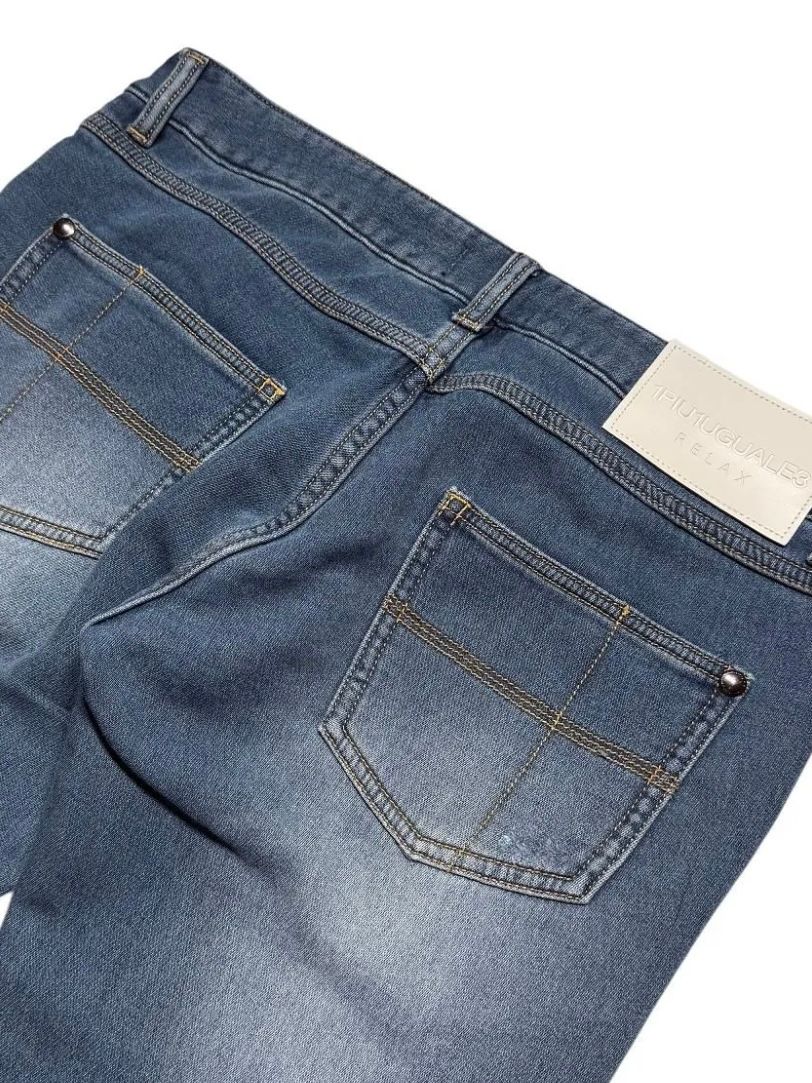 DAMAGED JOG RHINESTONE 5-POCKET PANTS (INDIGO / インディゴ【1PIU1UGUALE3 RELAX 】