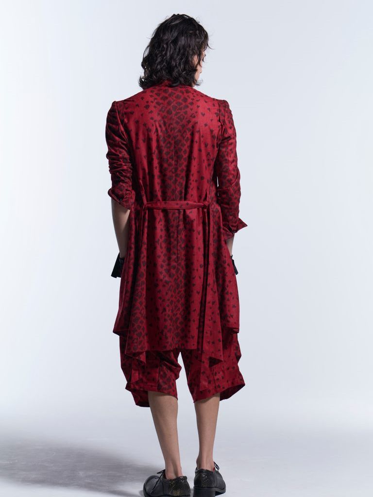 コラボ Collarless Flare Jacket / RedLeopard【BLACK HONEY CHILI COOKIE × kiryuyrik】