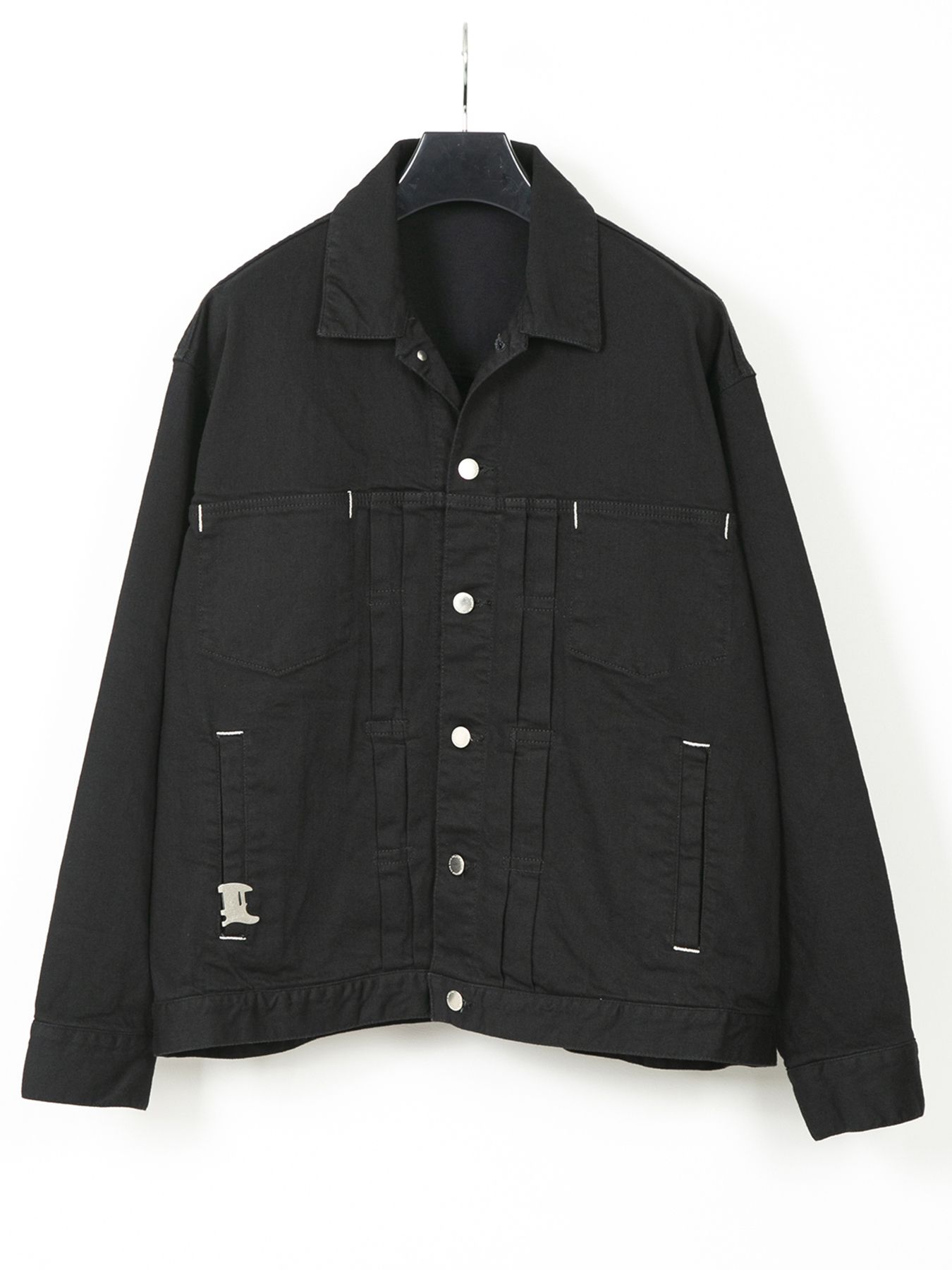 【予約品 10月12日(日) 締切】11oz Organic Cotton Stretch Over Size G Jean Blouson / 11oz オーガニックコットン ストレッチ オーバーサイズ Gジャン / Jimmy / ブラック（ワンウォッシュ）