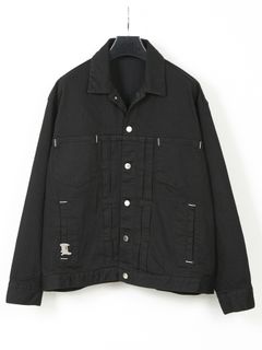 【予約品 10月12日(日) 締切】11oz Organic Cotton Stretch Over Size G Jean Blouson / 11oz オーガニックコットン ストレッチ オーバーサイズ Gジャン / Jimmy / ブラック（ワンウォッシュ）