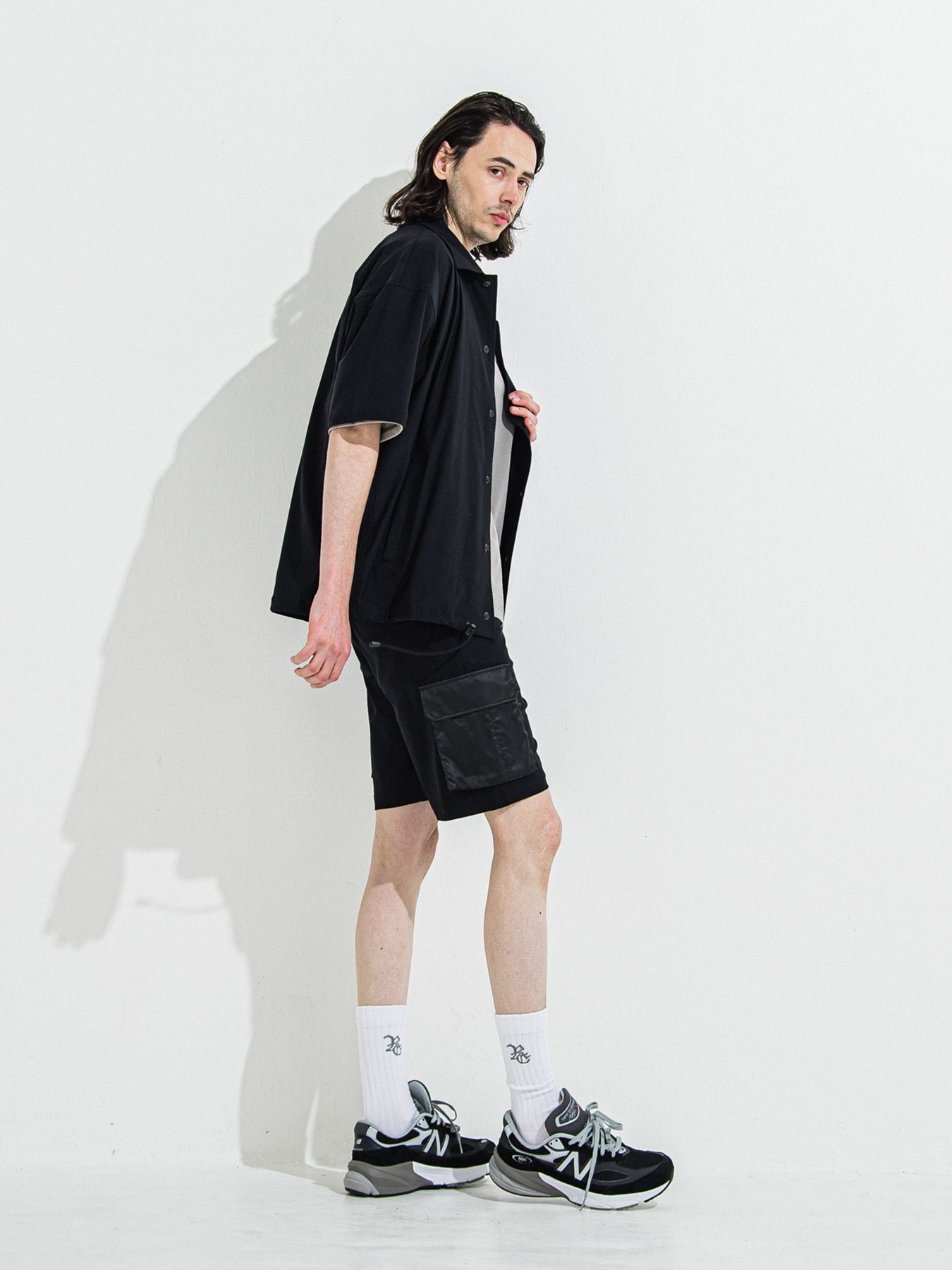 【予約品】NYLON HALF COACH JACKET / ナイロンハーフコーチジャケット / ブラック