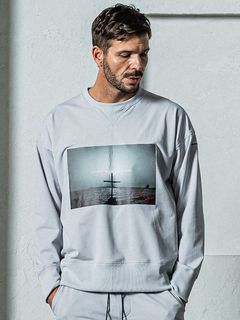 《予約11月17日19時締め》 EX sweat Photo drop trainer / トレーナー / グレー