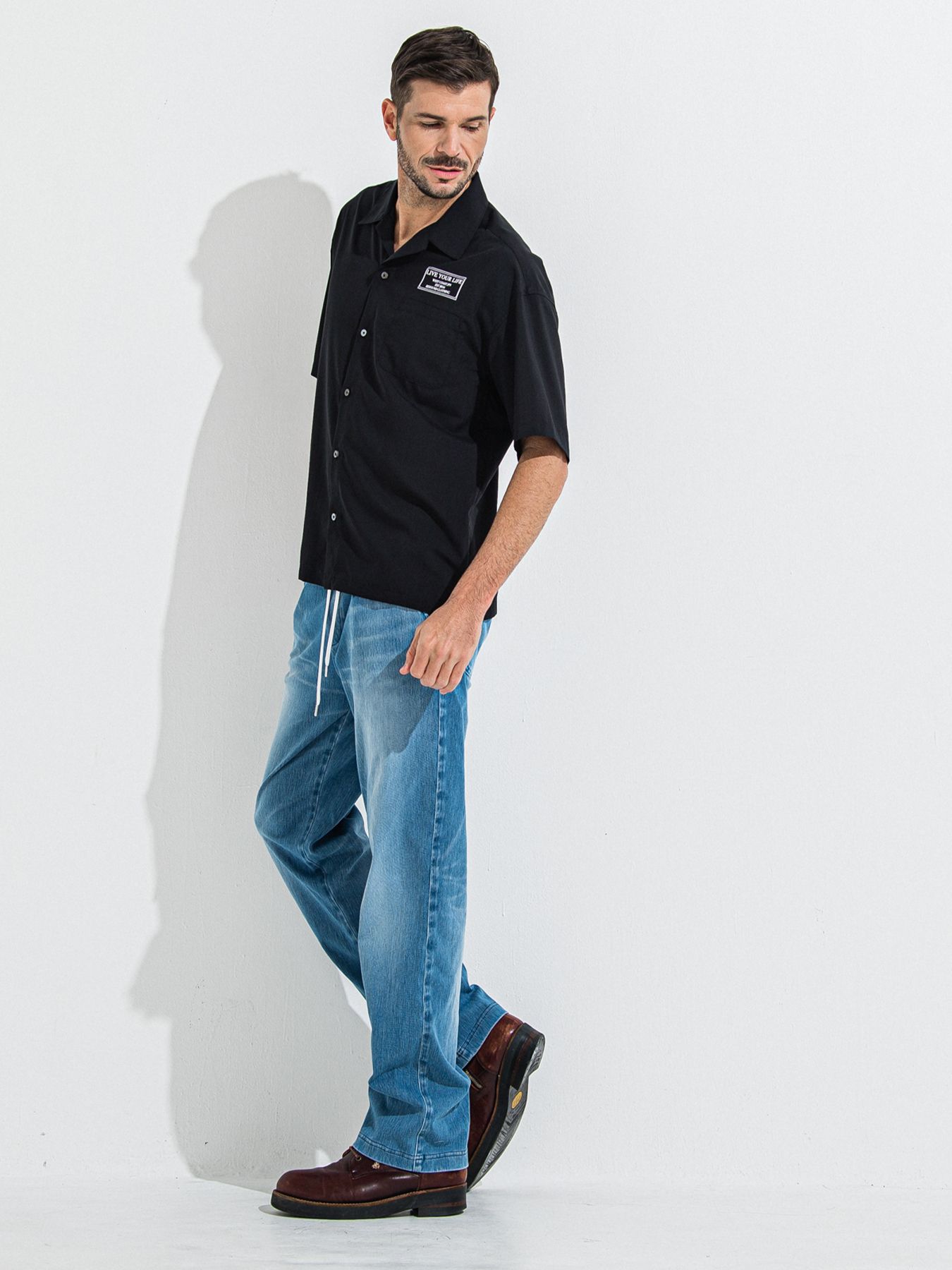 DENIM JERSEY WIDE PT / デニムジャージワイドパンツ / ライトインディゴ