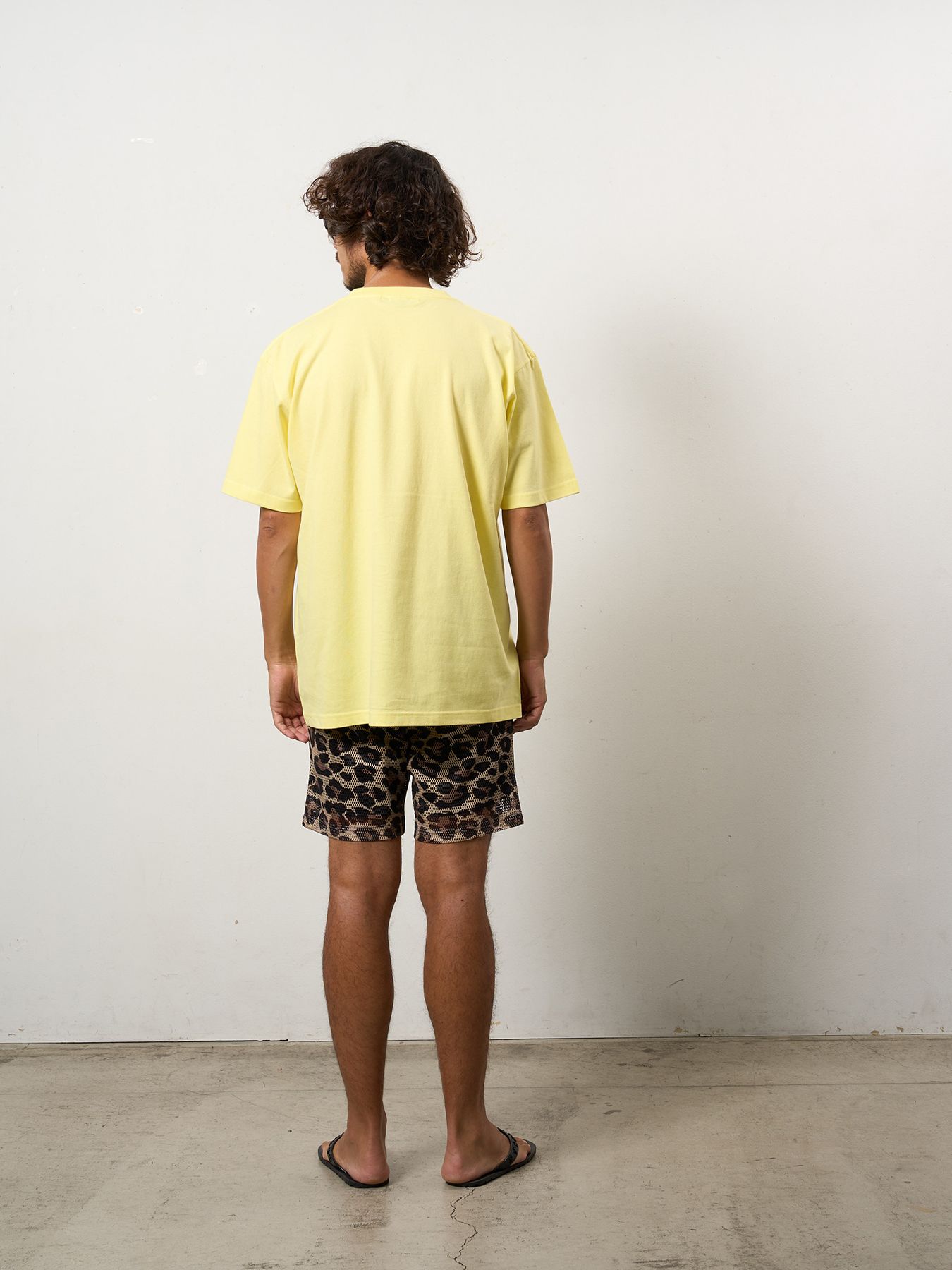 【予約品 10月16日(木) 締切】5.6ozコットン天竺 YOU'RE ON STONEDシークイン SSシャツ / イエロー