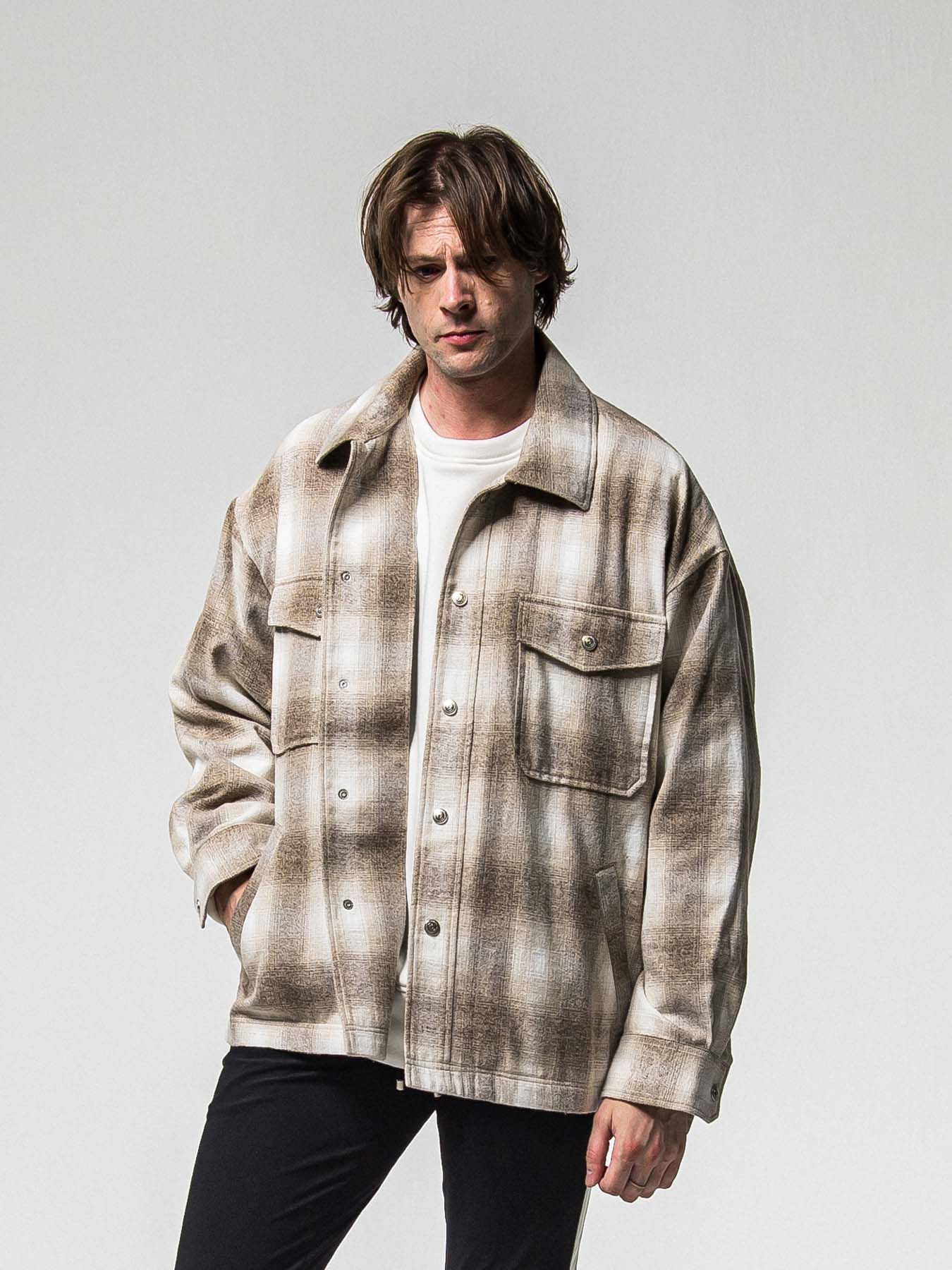 【予約品 8月31日(日) 締切】FLANNEL CHECK JK / フランネルチェック ジャケット / ブラウン
