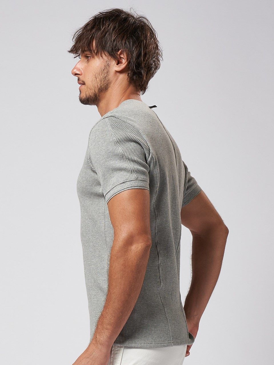 《予約品》 waffle henley / Tシャツ / グレー
