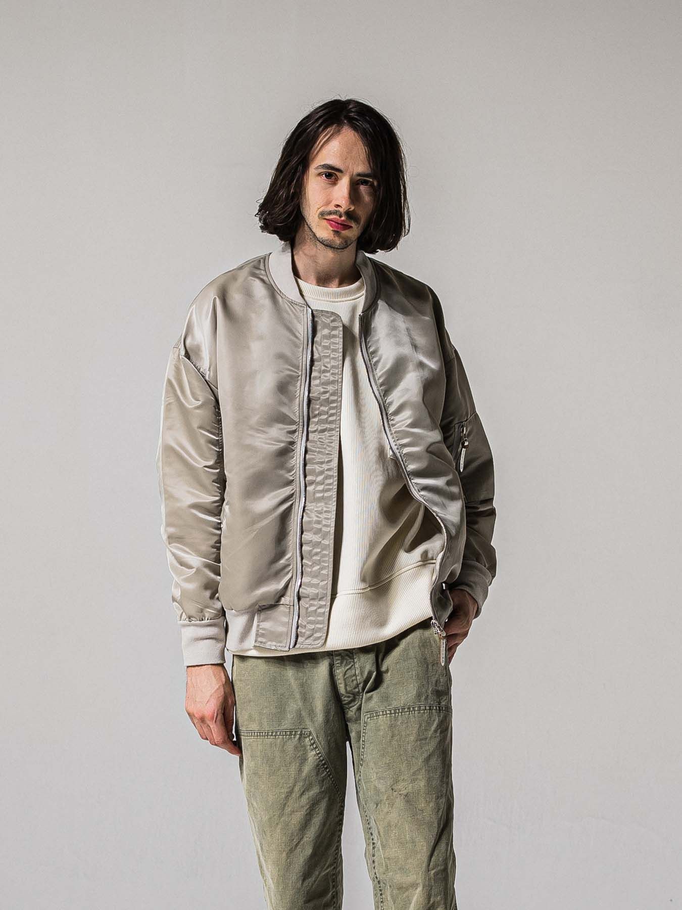 【予約品 11月16日(日) 締切】LIGHT DAVID JACKET / ドロップショルダー フライトジャケット / ナイロングレージュ