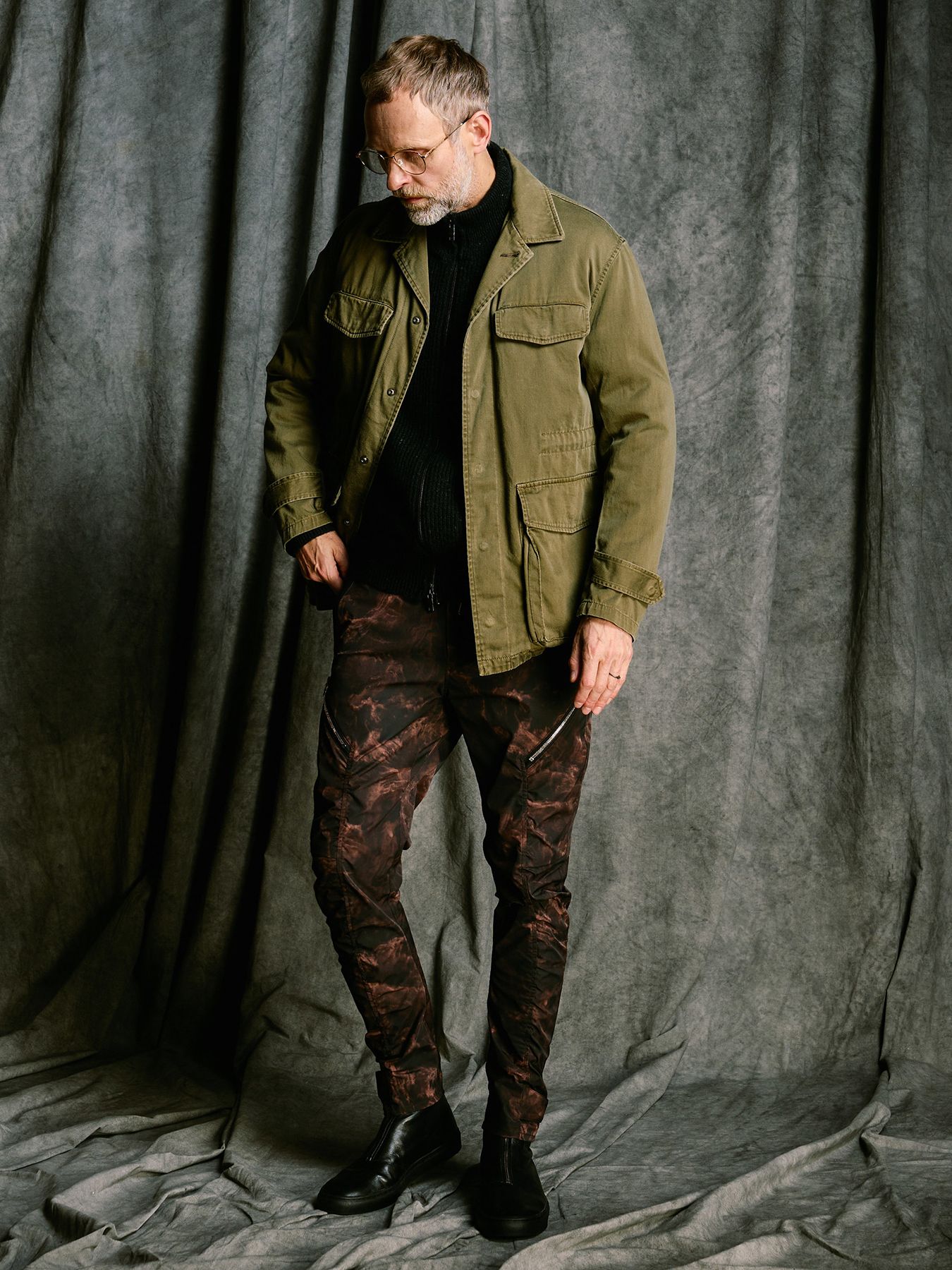 【予約品 4月19日(日) 18時締切】puckering banana teck pants / パッカリング バナナ テックパンツ / スモークプリント