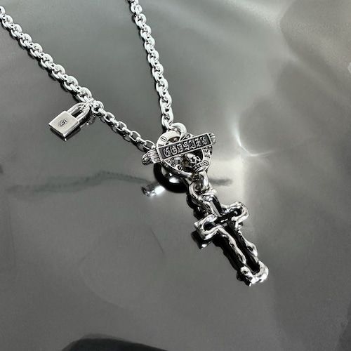 《受注生産》 OPEN CROSS NECKLACE T-BAR / オープンクロスTバーネックレス 【GOD SIZE】 注文から2～3週間後